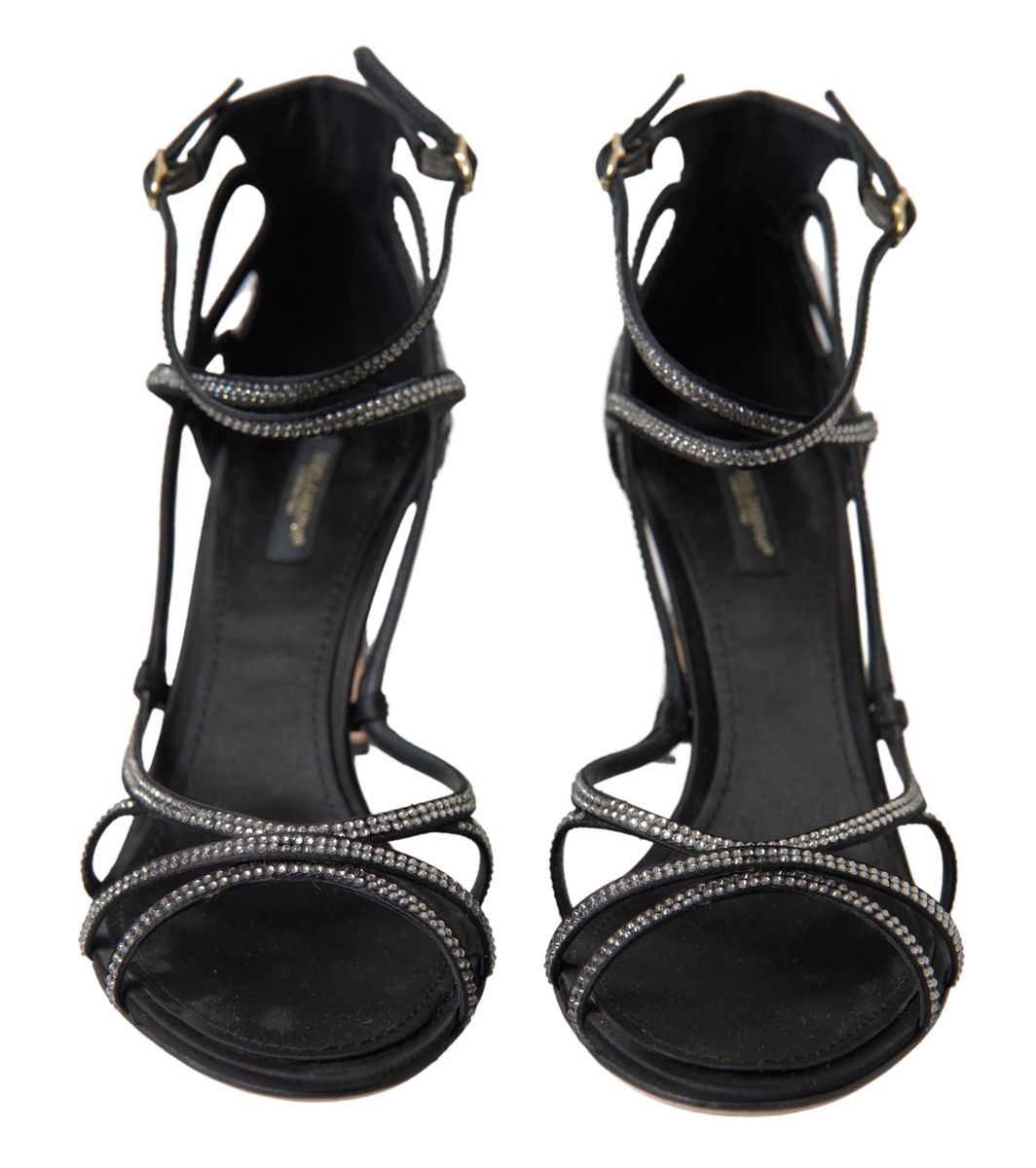 Dolce & Gabbana Strass Stiletto Sandale Satin Schuhe-5