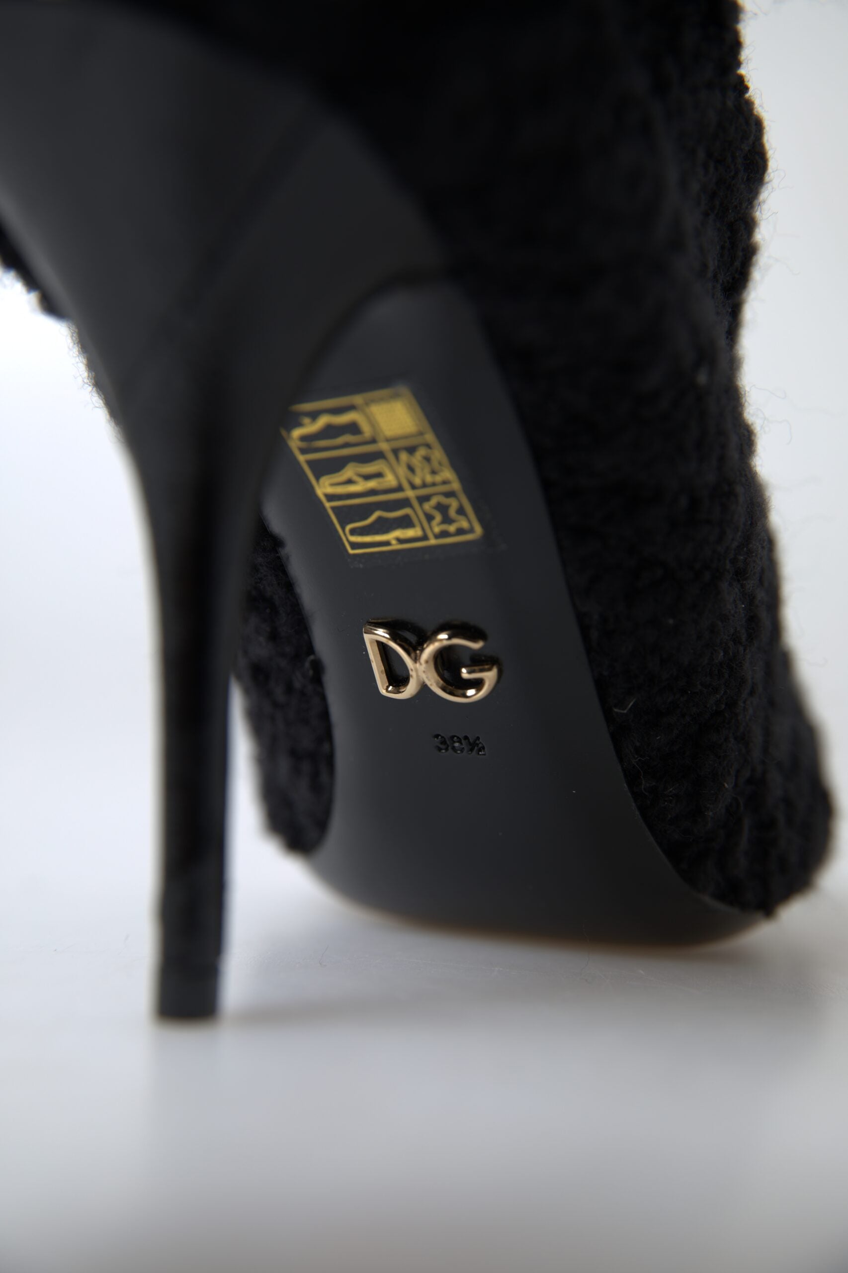 Dolce & Gabbana Black Stiletto Heels Mid-Calf Boots-5