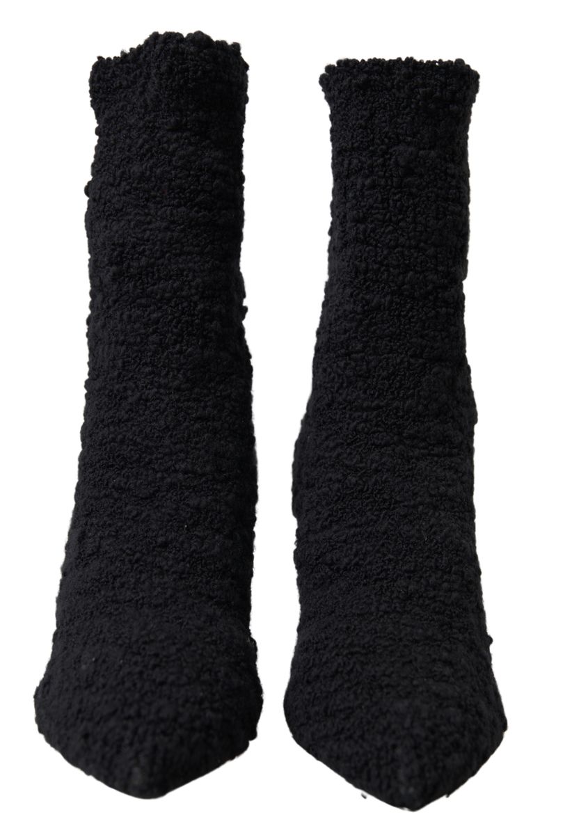 Dolce & Gabbana Black Stiletto Heels Mid-Calf Boots-8