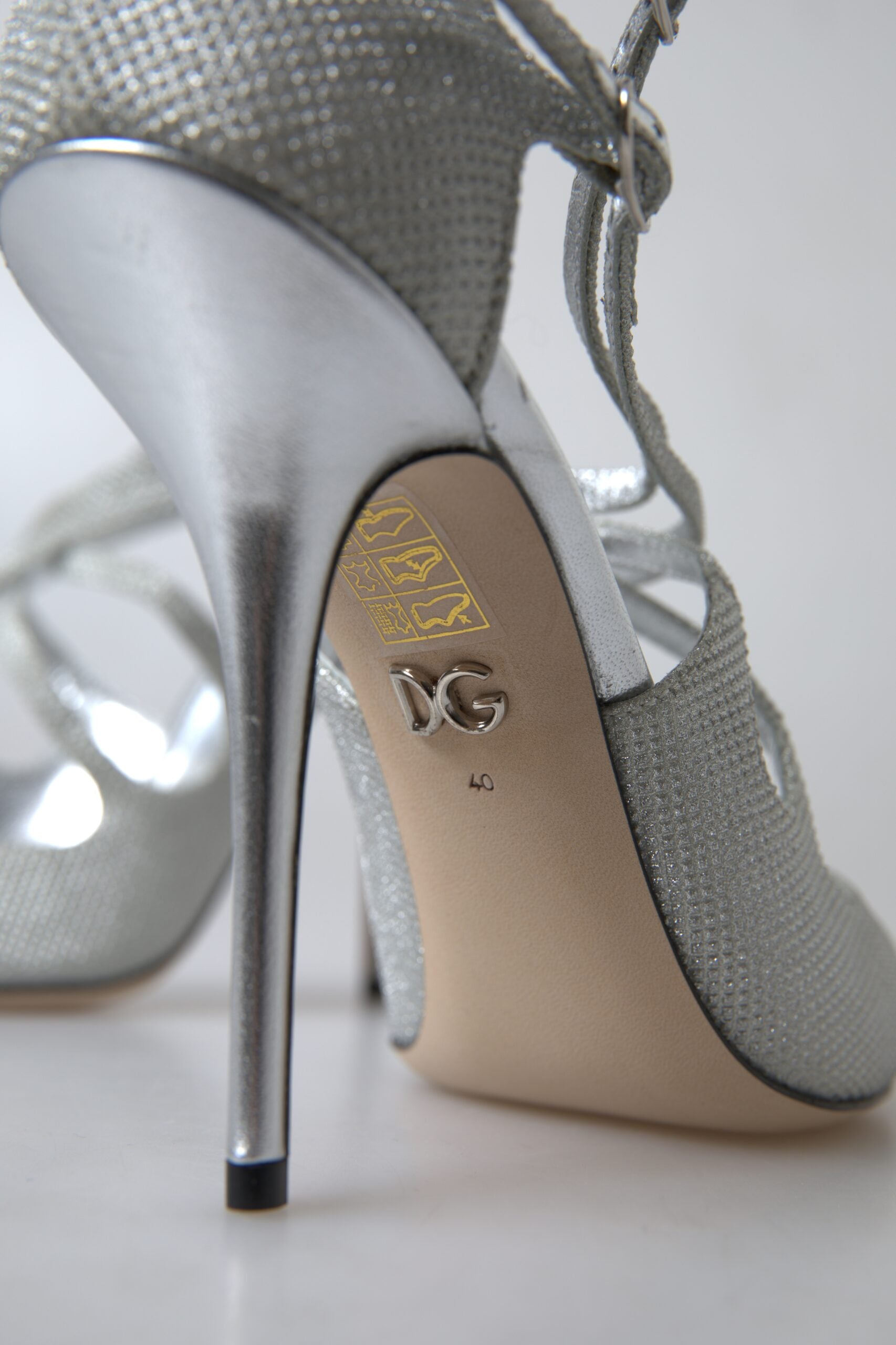 Dolce & Gabbana Silber schimmert Sandalen Absatz Pumps Schuhe-2