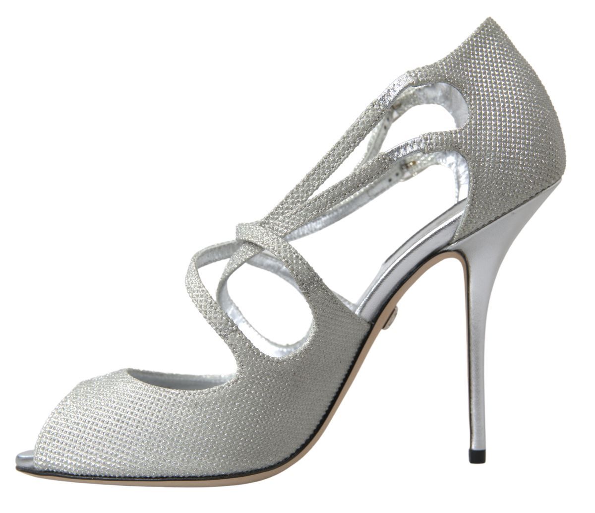 Dolce & Gabbana Silber schimmert Sandalen Absatz Pumps Schuhe-7