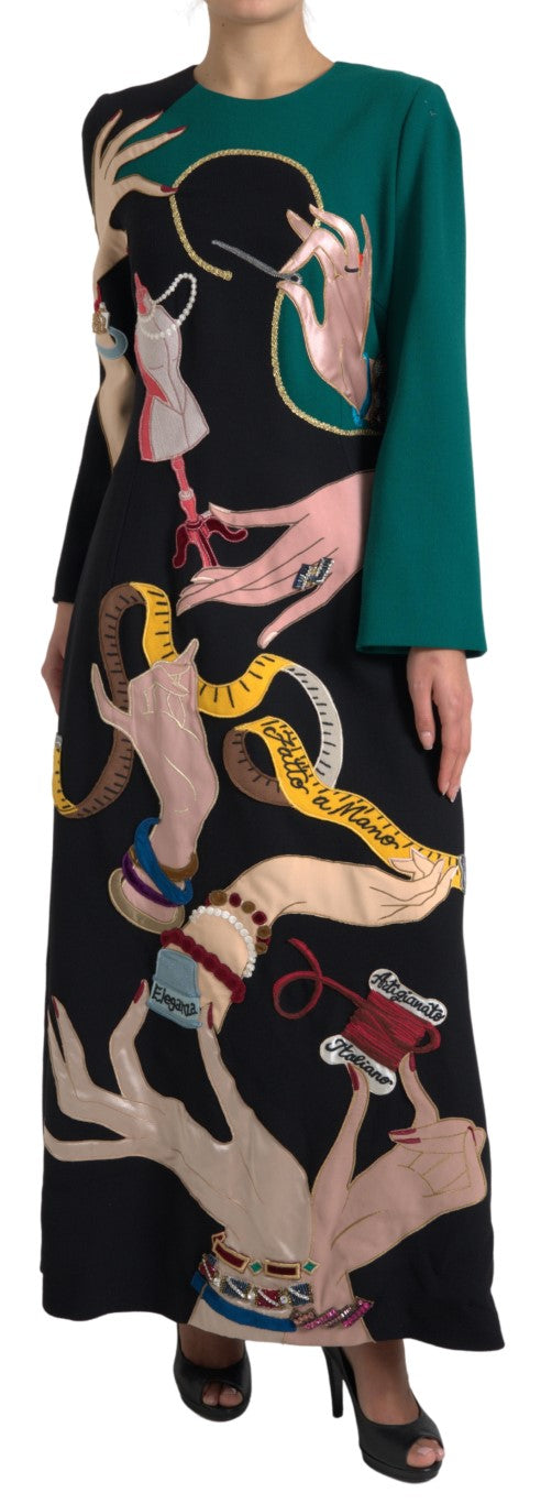Dolce & Gabbana Multicolor Long-Sleeved A-Line Maxi Dress-2