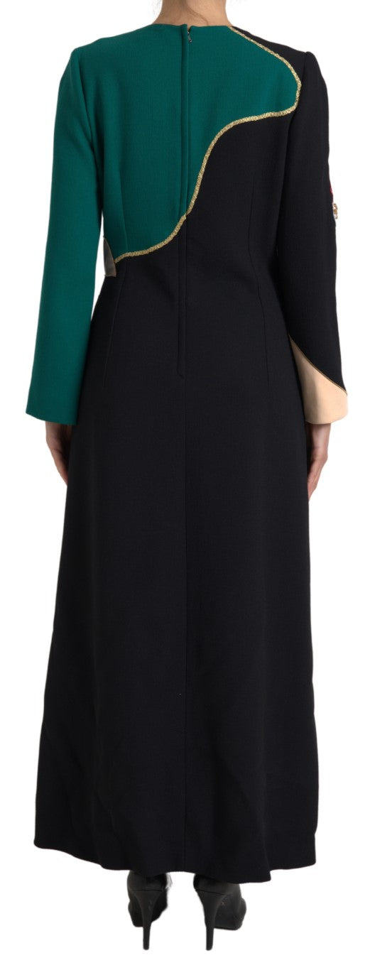 Dolce & Gabbana Multicolor Long-Sleeved A-Line Maxi Dress-3