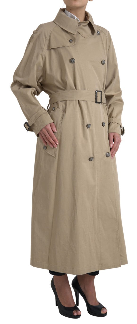 Dolce & Gabbana Khaki Double-Breasted Trench Coat Jacket-6