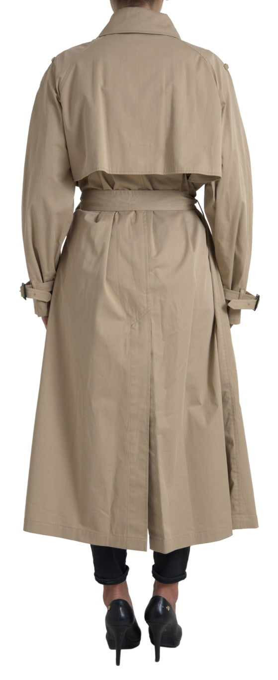 Dolce & Gabbana Khaki Double-Breasted Trench Coat Jacket-7