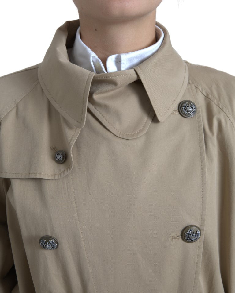 Dolce & Gabbana Khaki Double-Breasted Trench Coat Jacket-8