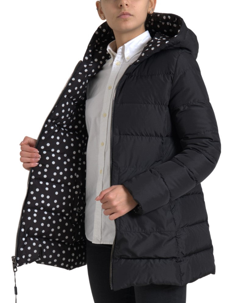 Dolce & Gabbana Black Polyester Reversible Jacket with Hood-5
