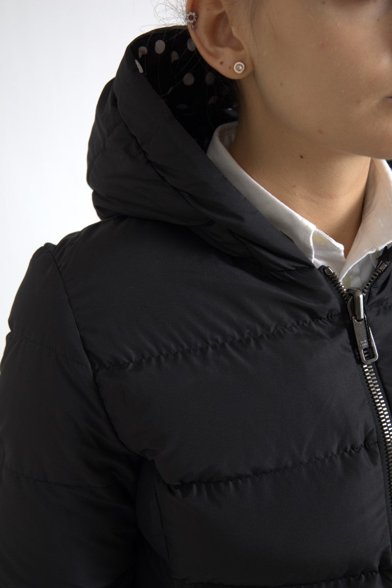 Dolce & Gabbana Black Polyester Reversible Jacket with Hood-2