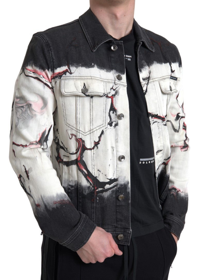 Dolce & Gabbana Multicolored denim jacket with cotton collar-2