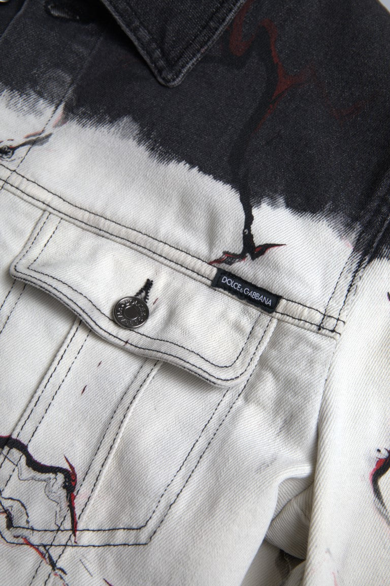 Dolce & Gabbana Multicolored denim jacket with cotton collar-4