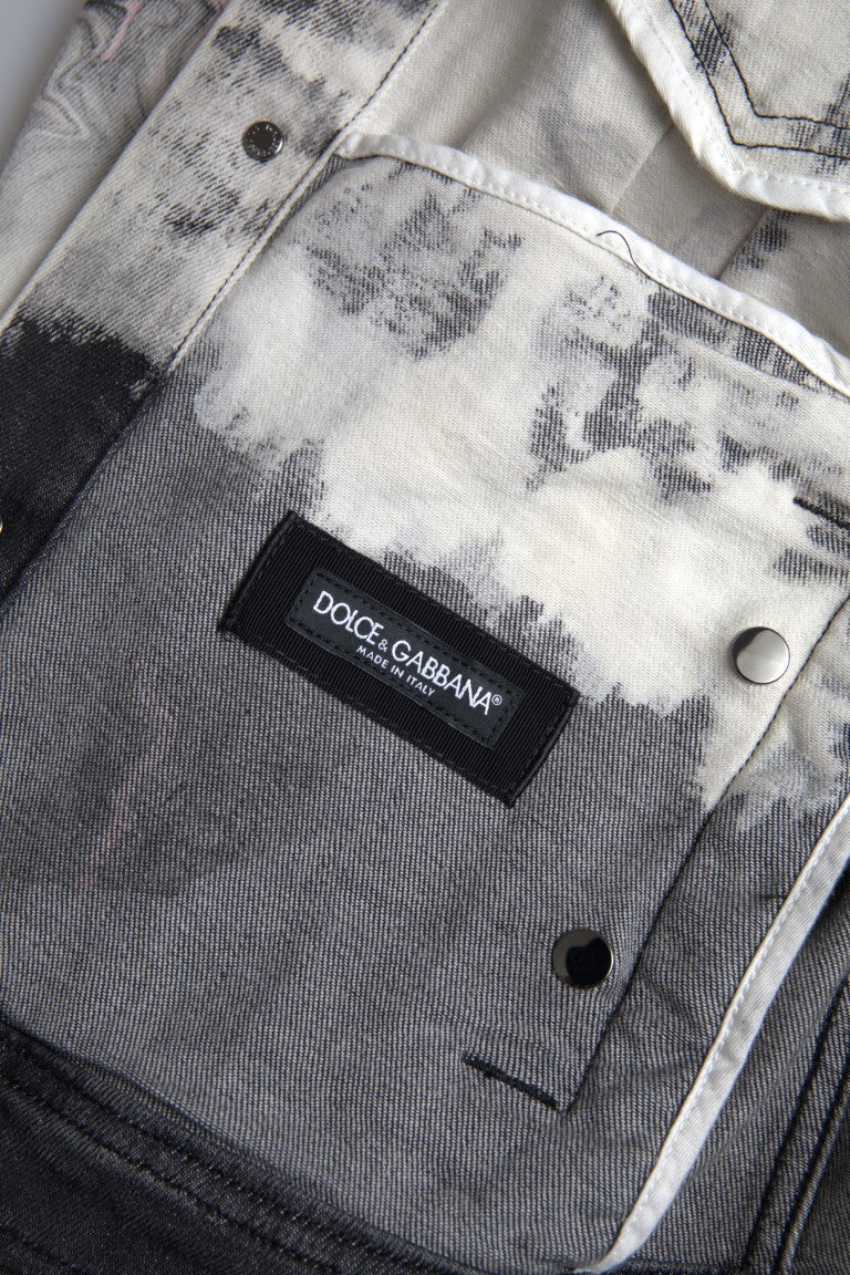 Dolce & Gabbana Multicolored denim jacket with cotton collar-5