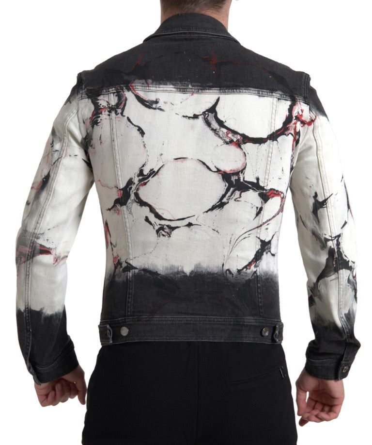 Dolce & Gabbana Multicolored denim jacket with cotton collar-6