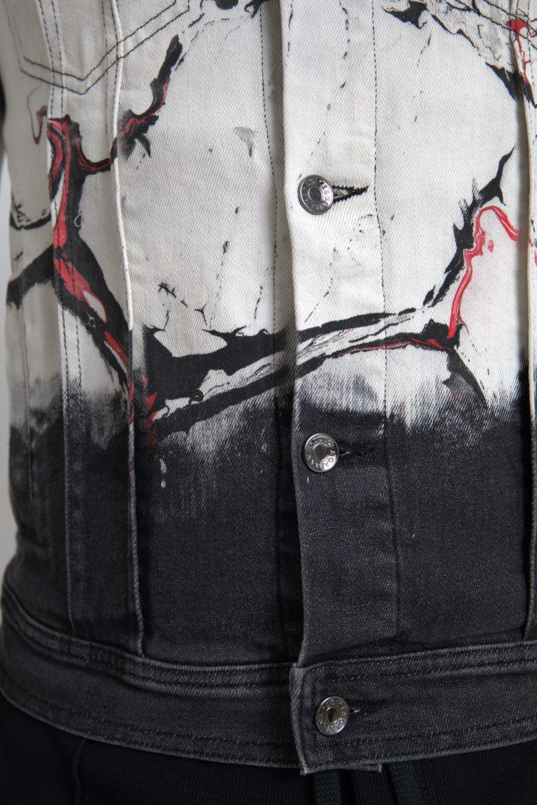 Dolce & Gabbana Multicolored denim jacket with cotton collar-8