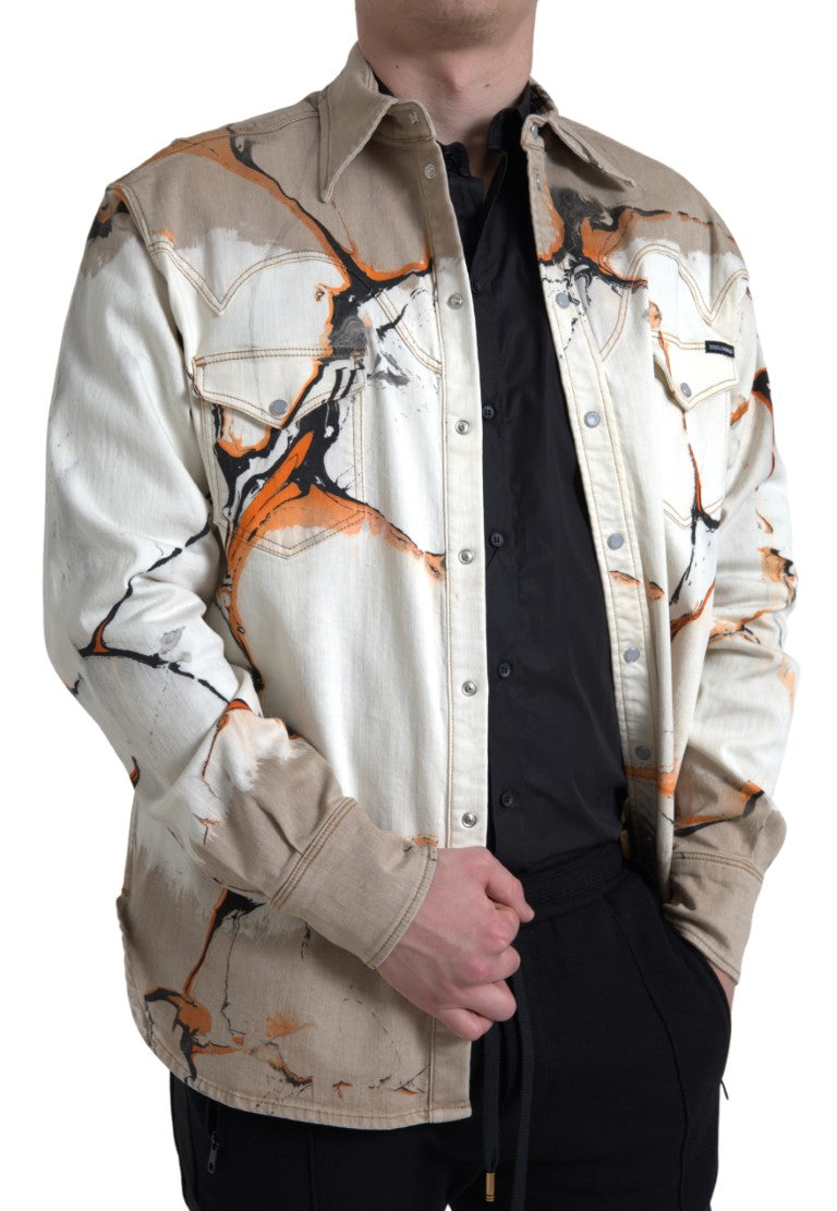 Dolce & Gabbana Multicolored denim shirt with cotton collar-5