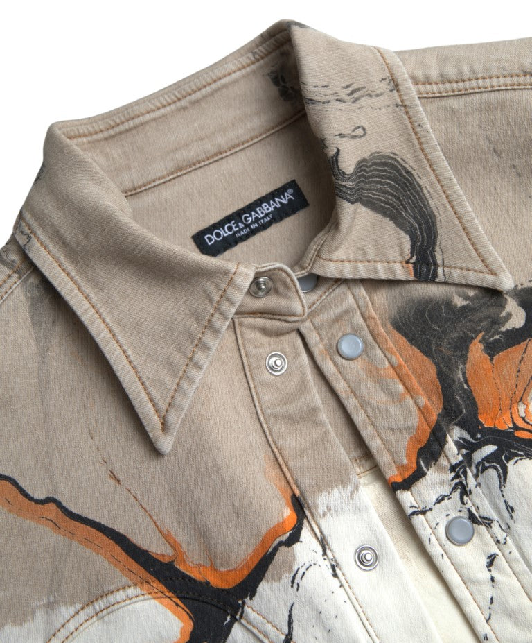 Dolce & Gabbana Multicolored denim shirt with cotton collar-6