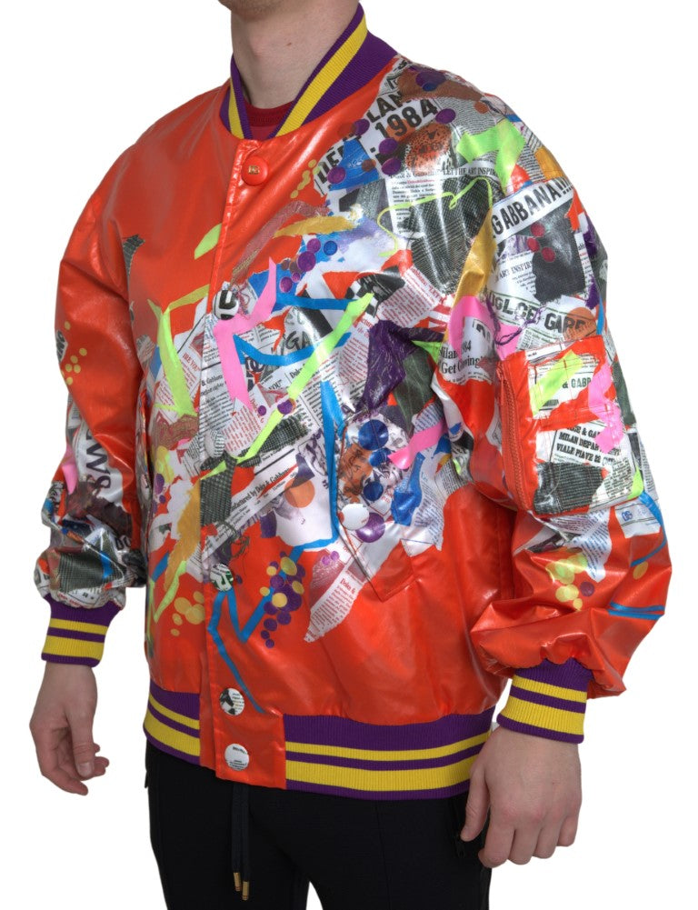 Dolce & Gabbana orange polyester blouson jacket with buttons-2