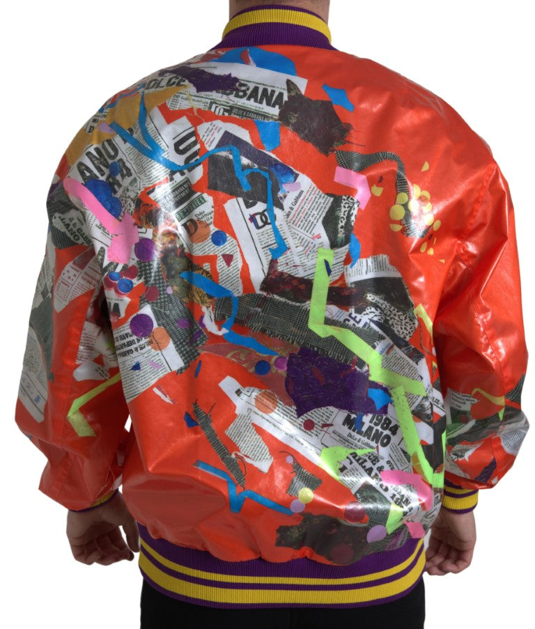 Dolce & Gabbana orange polyester blouson jacket with buttons-3