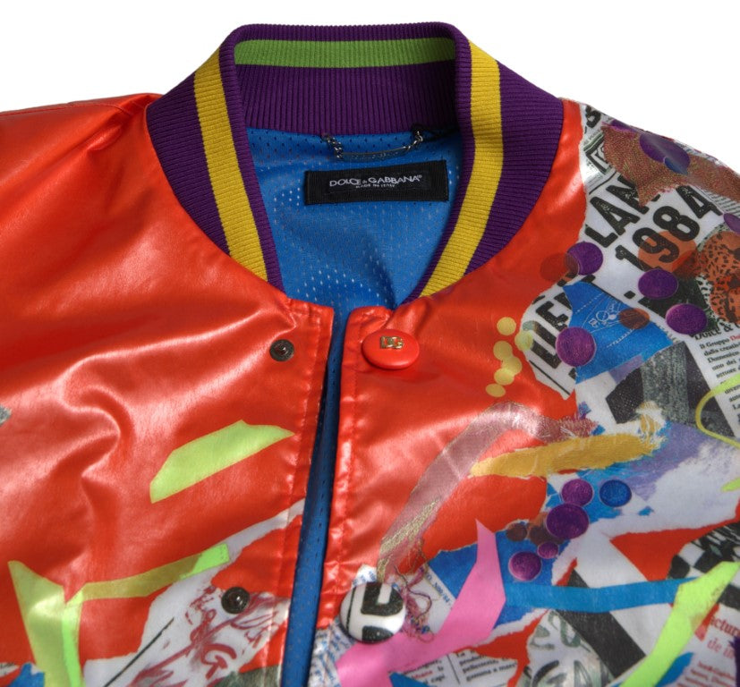 Dolce & Gabbana orange polyester blouson jacket with buttons-4