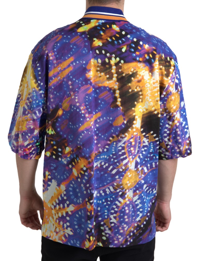 Dolce & Gabbana Luminaire Print Cotton Polo Top Men's Shirt-2