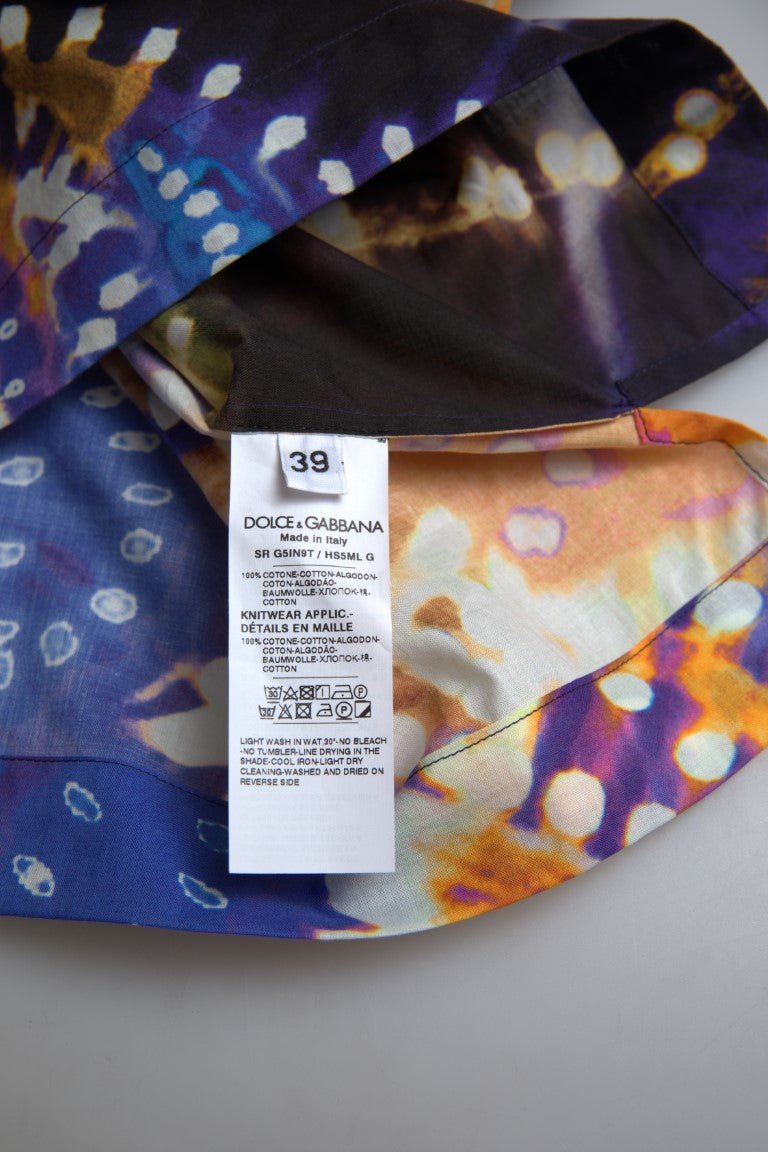 Dolce & Gabbana Luminaire Print Cotton Polo Top Men's Shirt-5