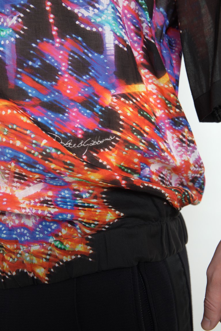 Dolce & Gabbana Multicolor Luminarie Print Men's Cotton Shirt-3