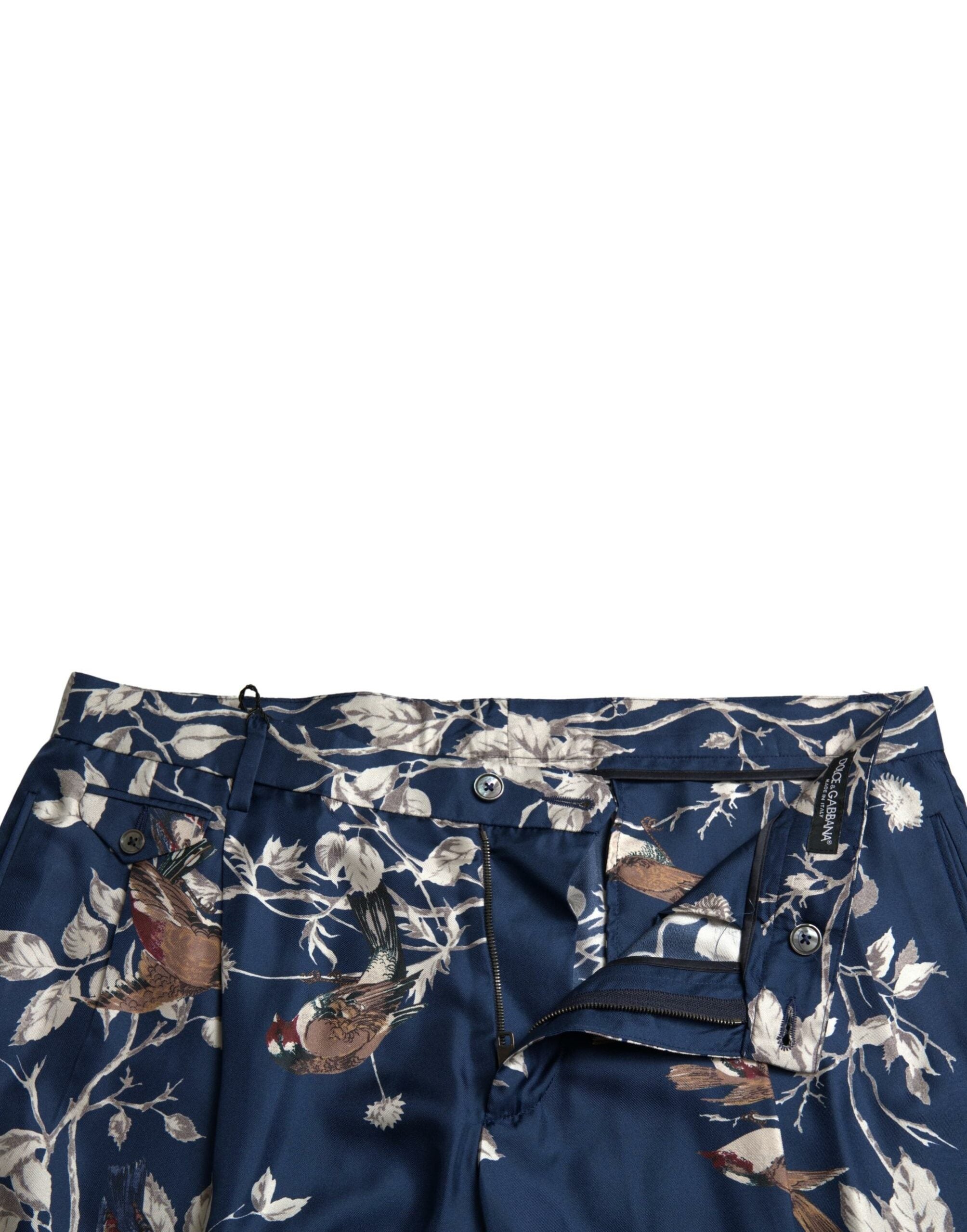 Dolce & Gabbana Blue Floral Print Silk Bermuda Shorts for Men-5