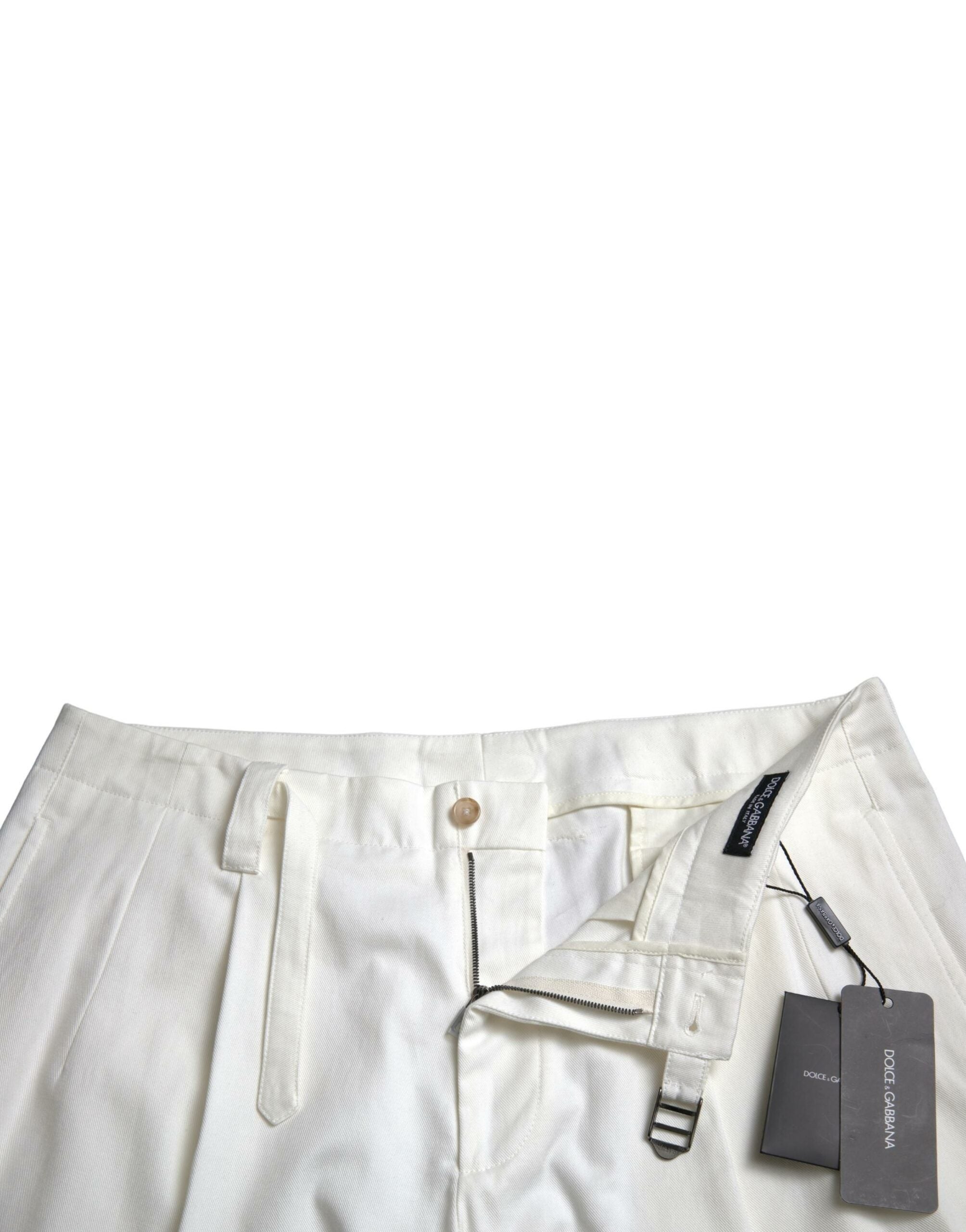 Dolce & Gabbana White Cotton Stretch Men's Bermuda Denim Shorts-4