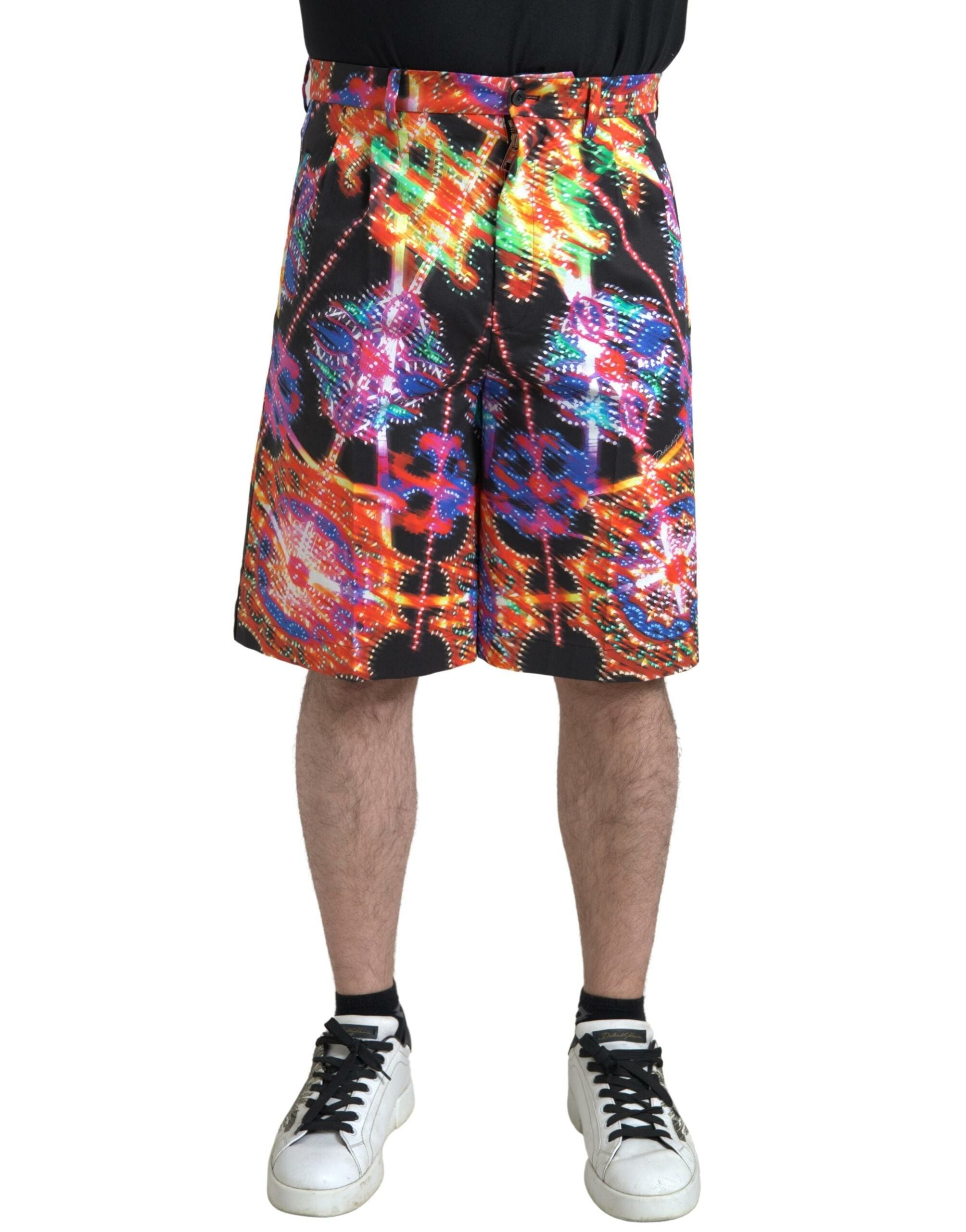 Bermudas de algodón para hombre con estampado multicolor de Dolce & Gabbana-1