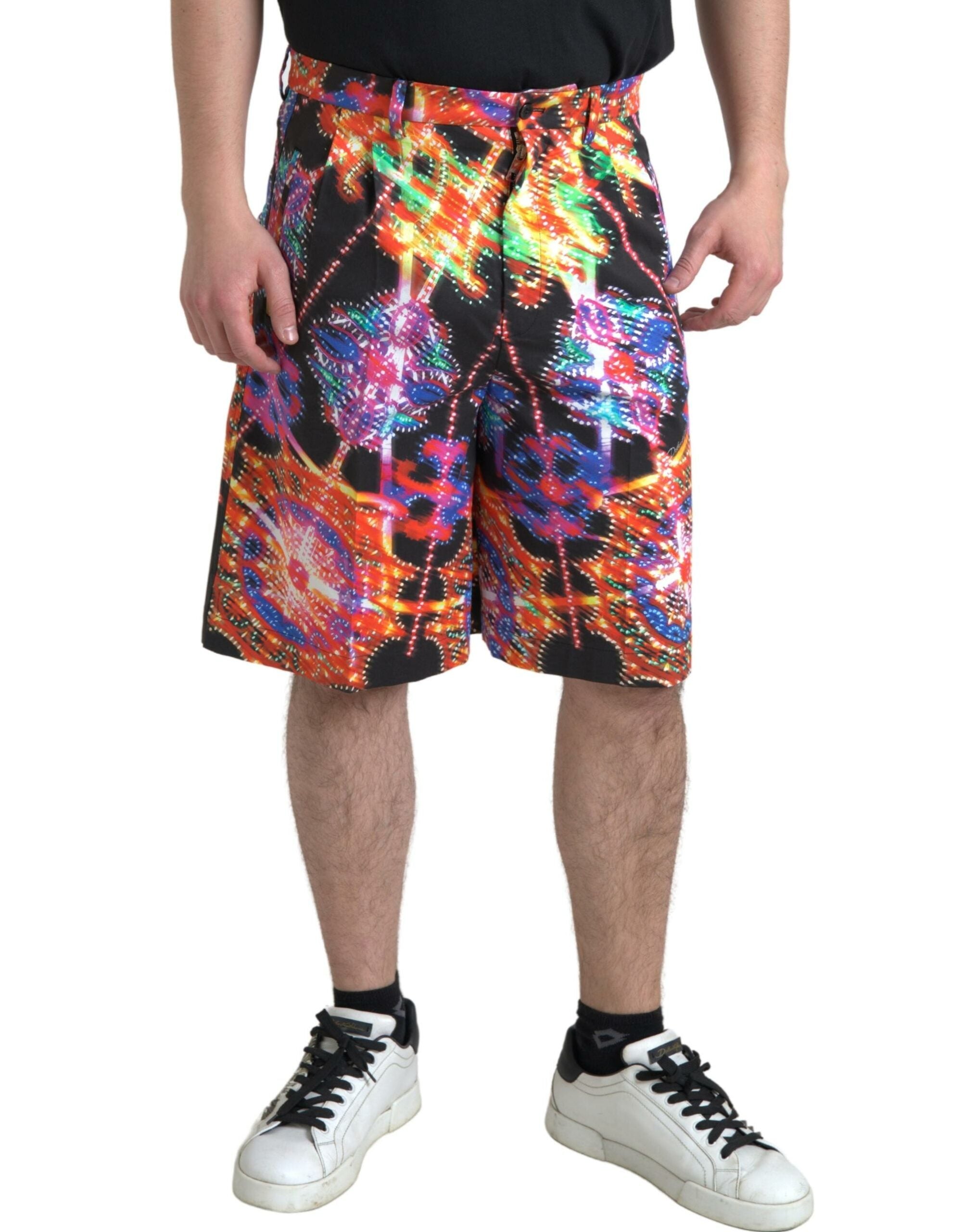Bermudas de algodón para hombre con estampado multicolor de Dolce & Gabbana-3