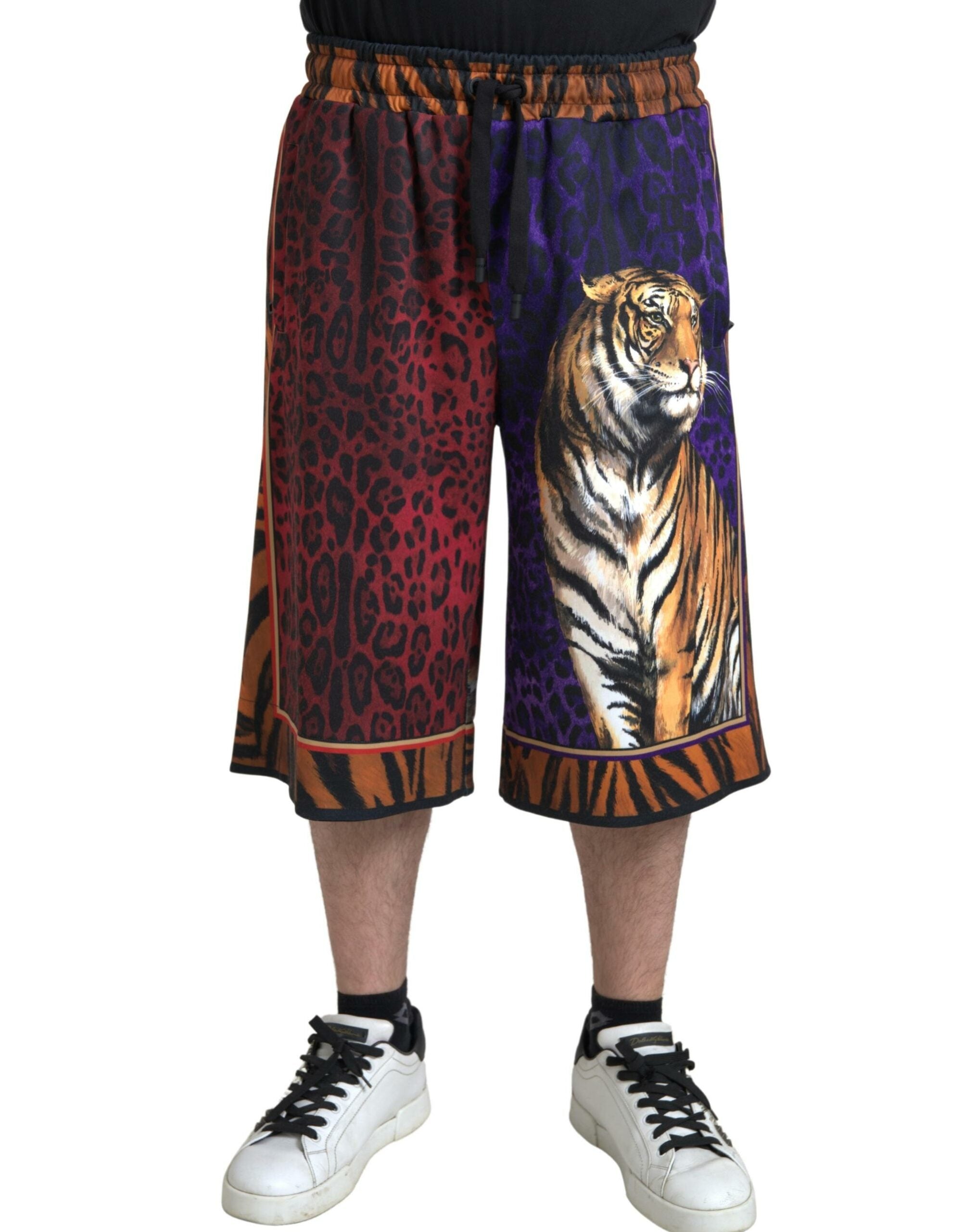 Dolce & Gabbana Multicolor Tiger Print Herren Bermudashorts-1