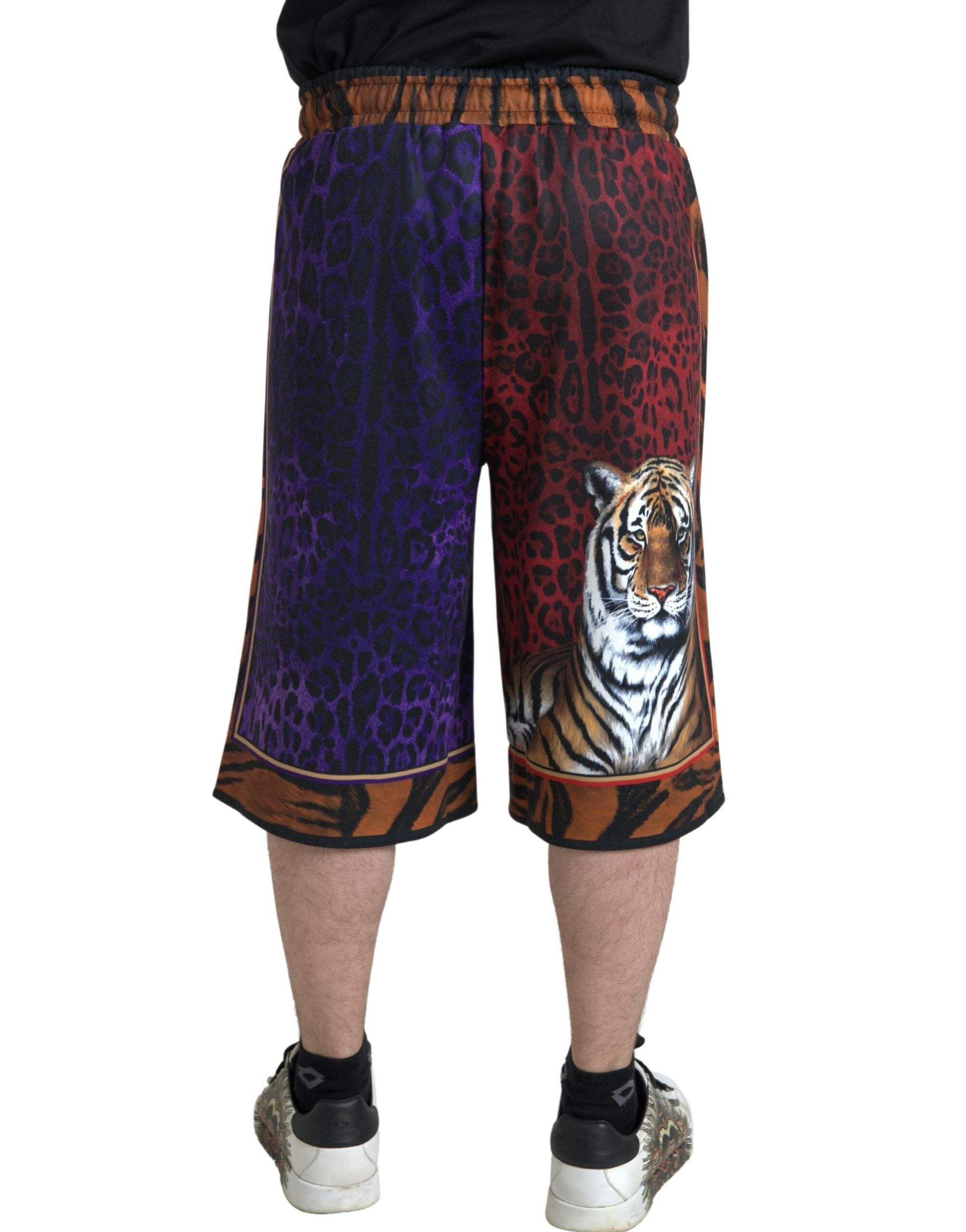 Dolce & Gabbana Multicolor Tiger Print Herren Bermudashorts-2