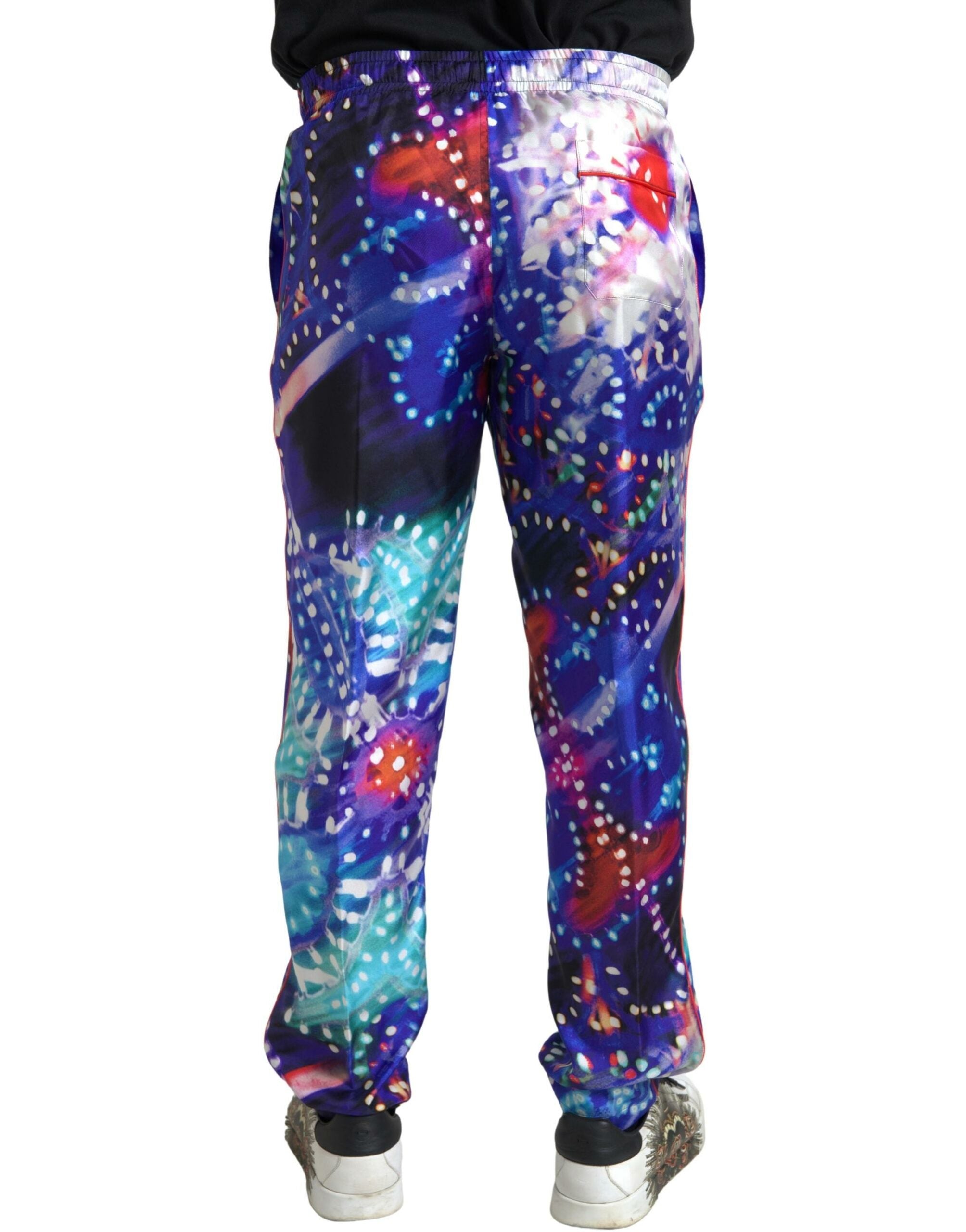 Pantalones de seda con estampado multicolor de Dolce & Gabbana para hombre-2