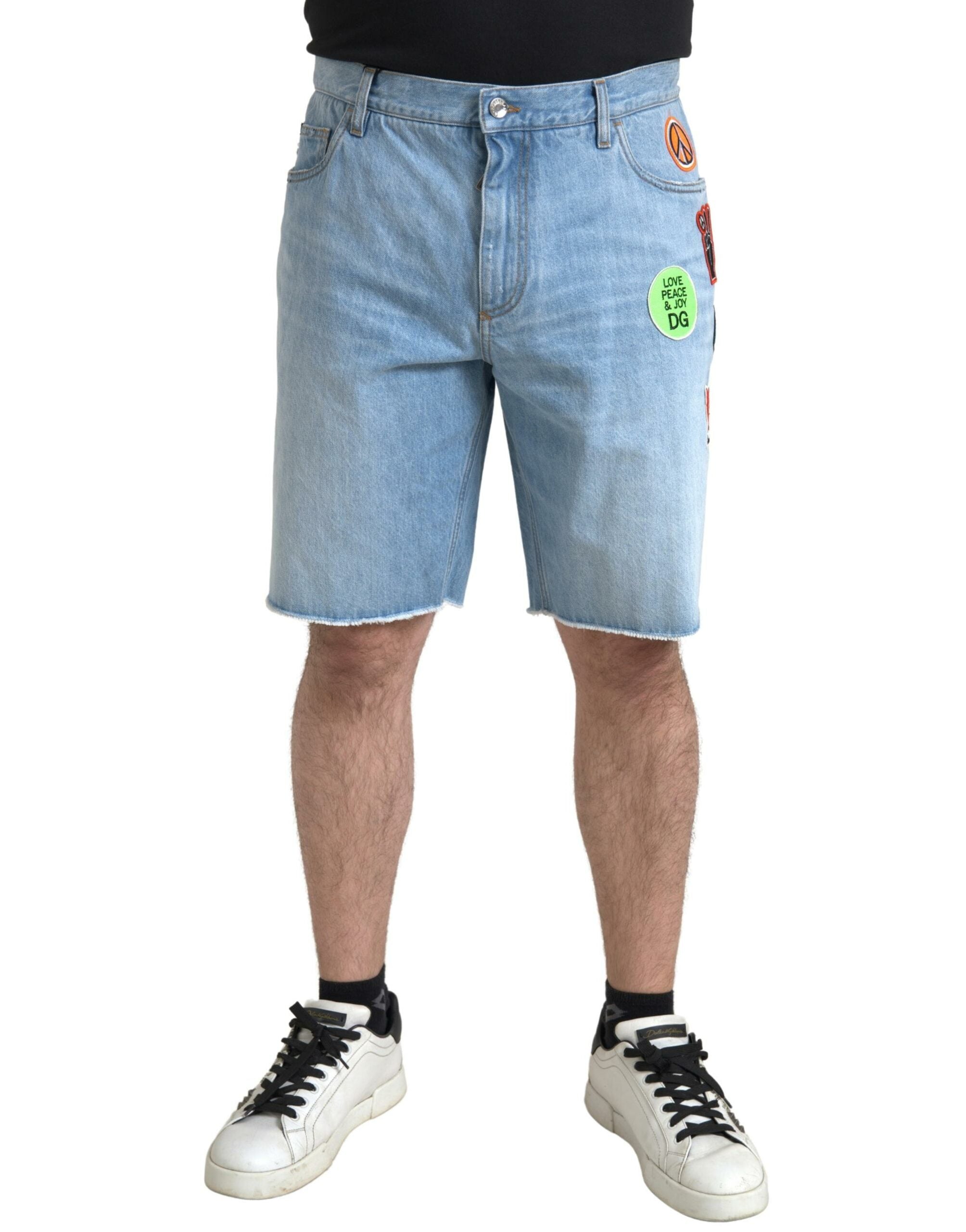 Dolce & Gabbana Light Blue Cotton Men's Bermuda Denim Shorts-1