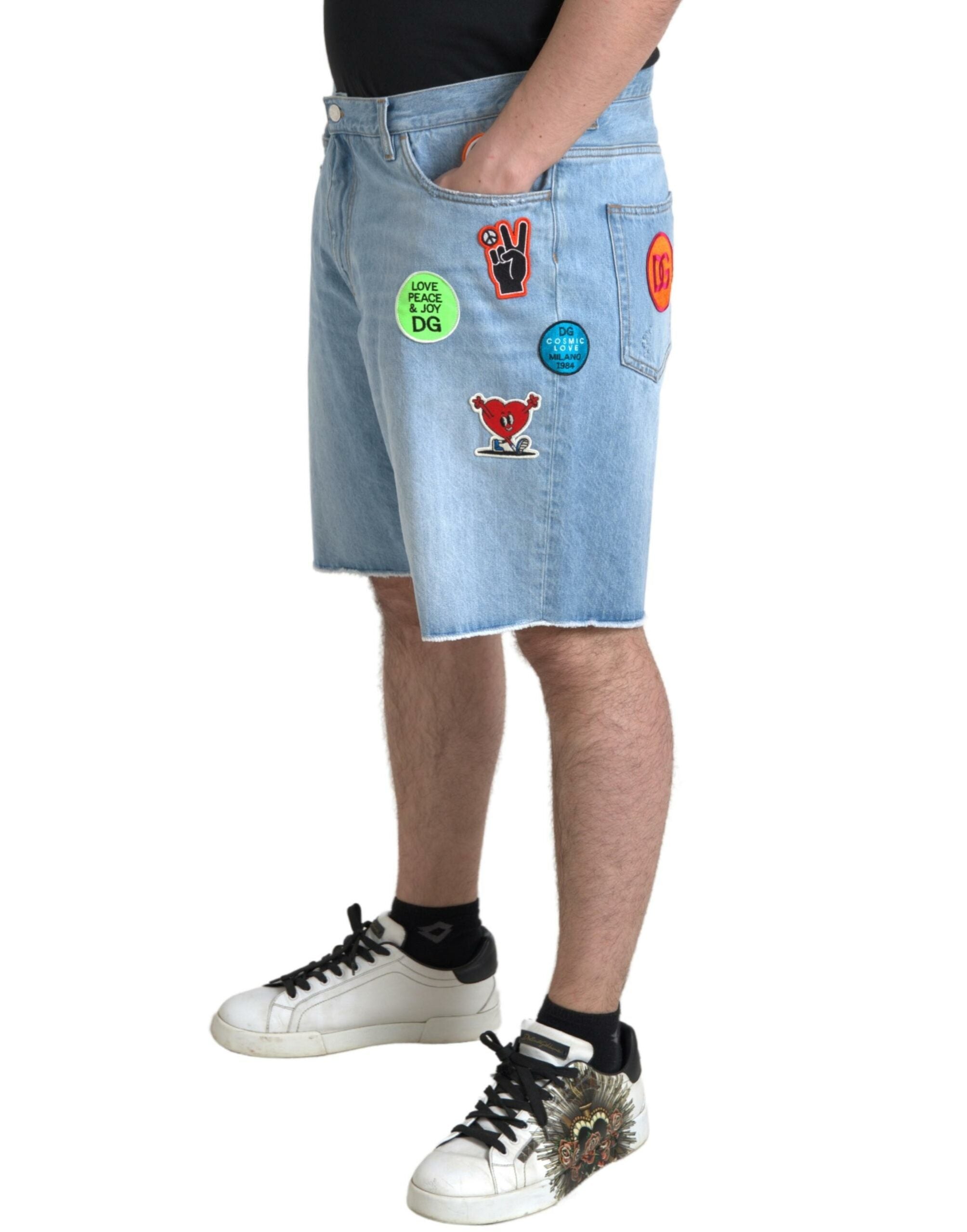 Dolce & Gabbana Light Blue Cotton Men's Bermuda Denim Shorts-3