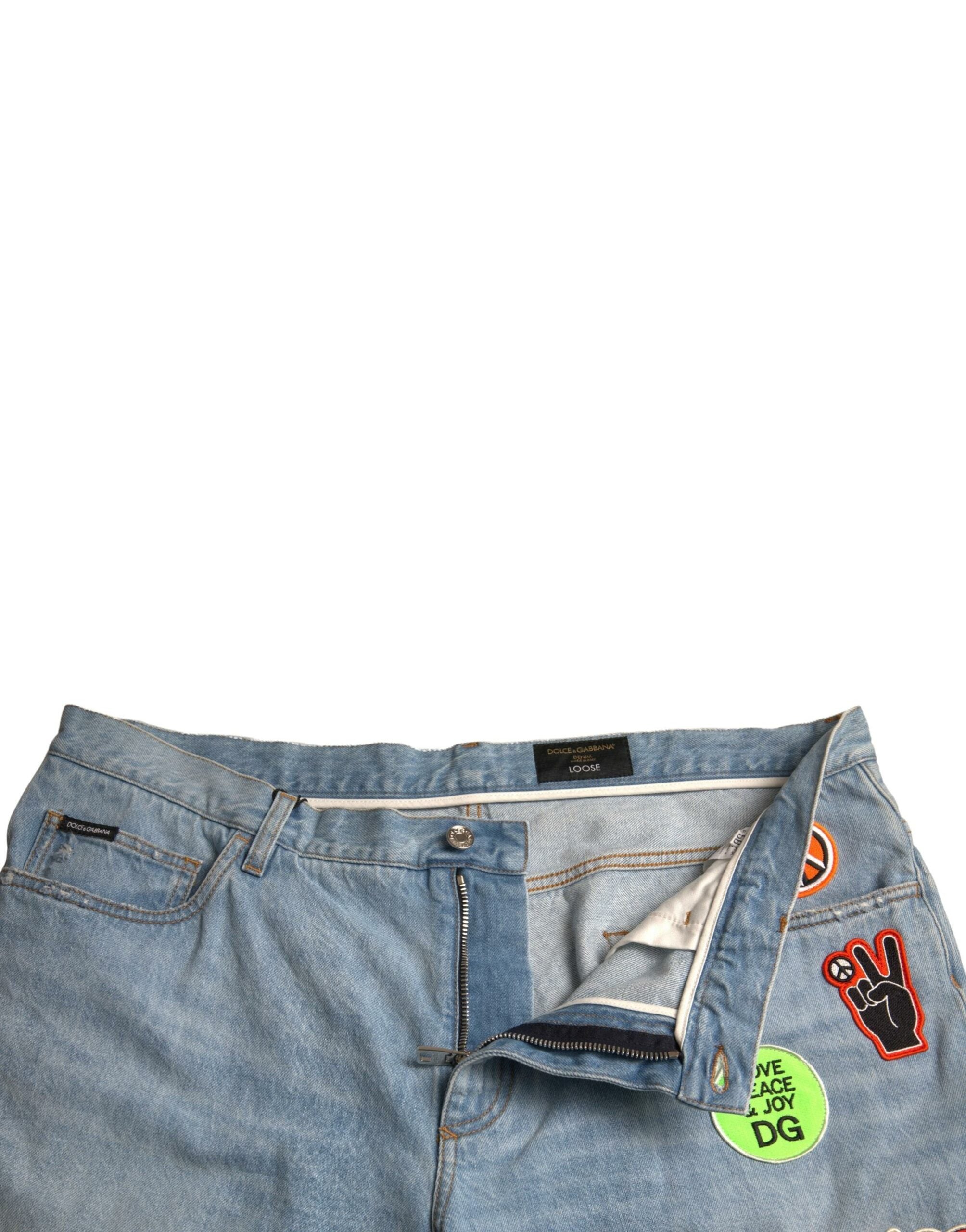 Dolce & Gabbana Light Blue Cotton Men's Bermuda Denim Shorts-4