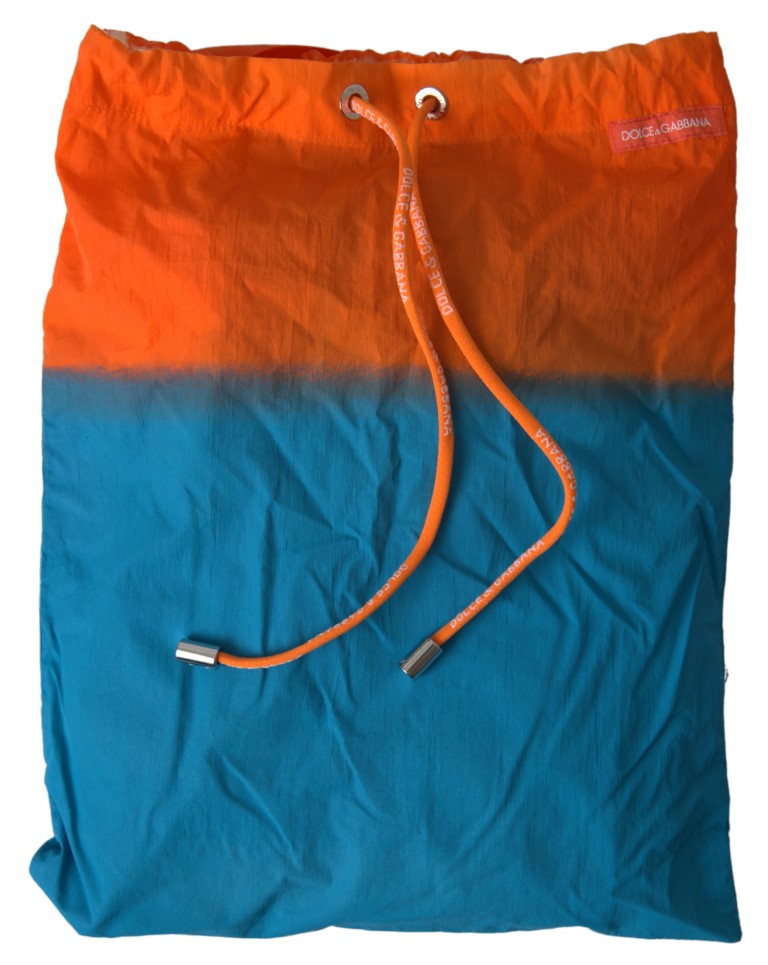 Dolce & Gabbana Orange Blue Gradient Beachwear Swim Trunks Shorts-3