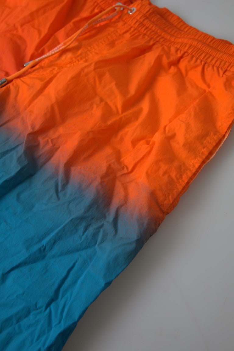Dolce & Gabbana Orange Blue Gradient Beachwear Swim Trunks Shorts-4