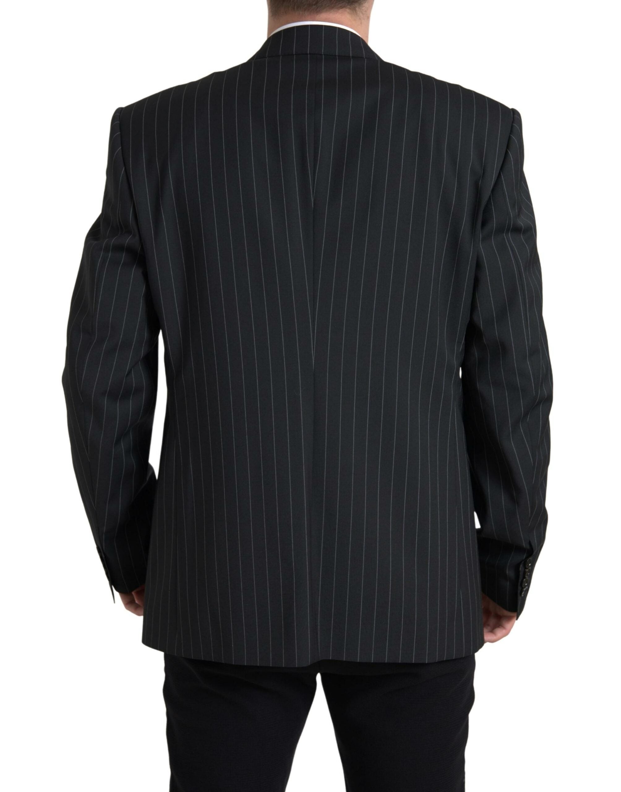 Dolce & Gabbana black striped single-breasted SICILIA blazer-3