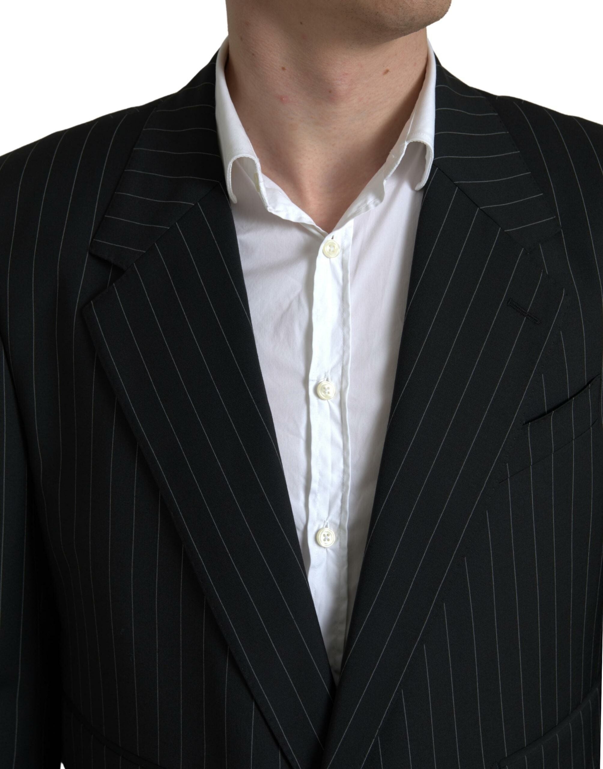 Dolce & Gabbana black striped single-breasted SICILIA blazer-2
