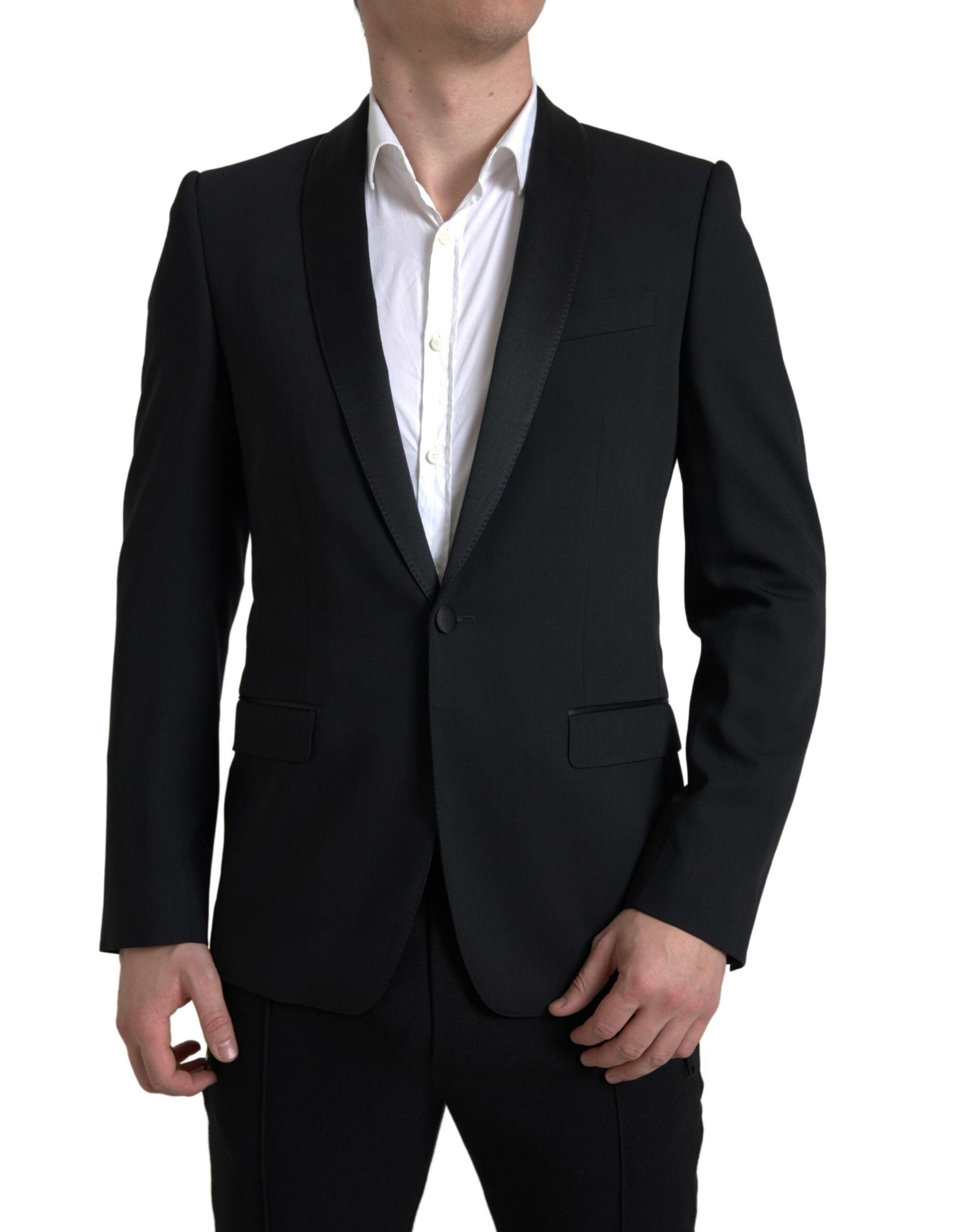 Dolce & Gabbana Black single-breasted MARTINI wool blazer-1