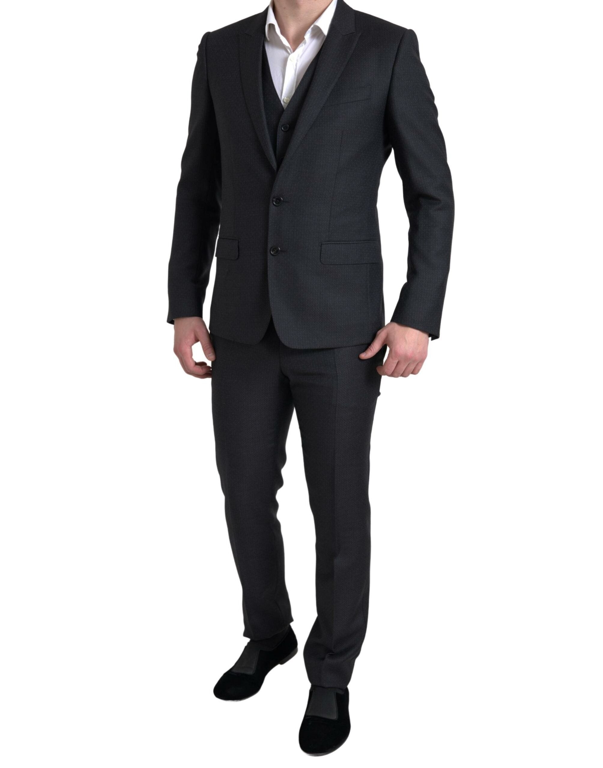 Dolce & Gabbana Black 3-piece single-breasted MARTINI suit-1