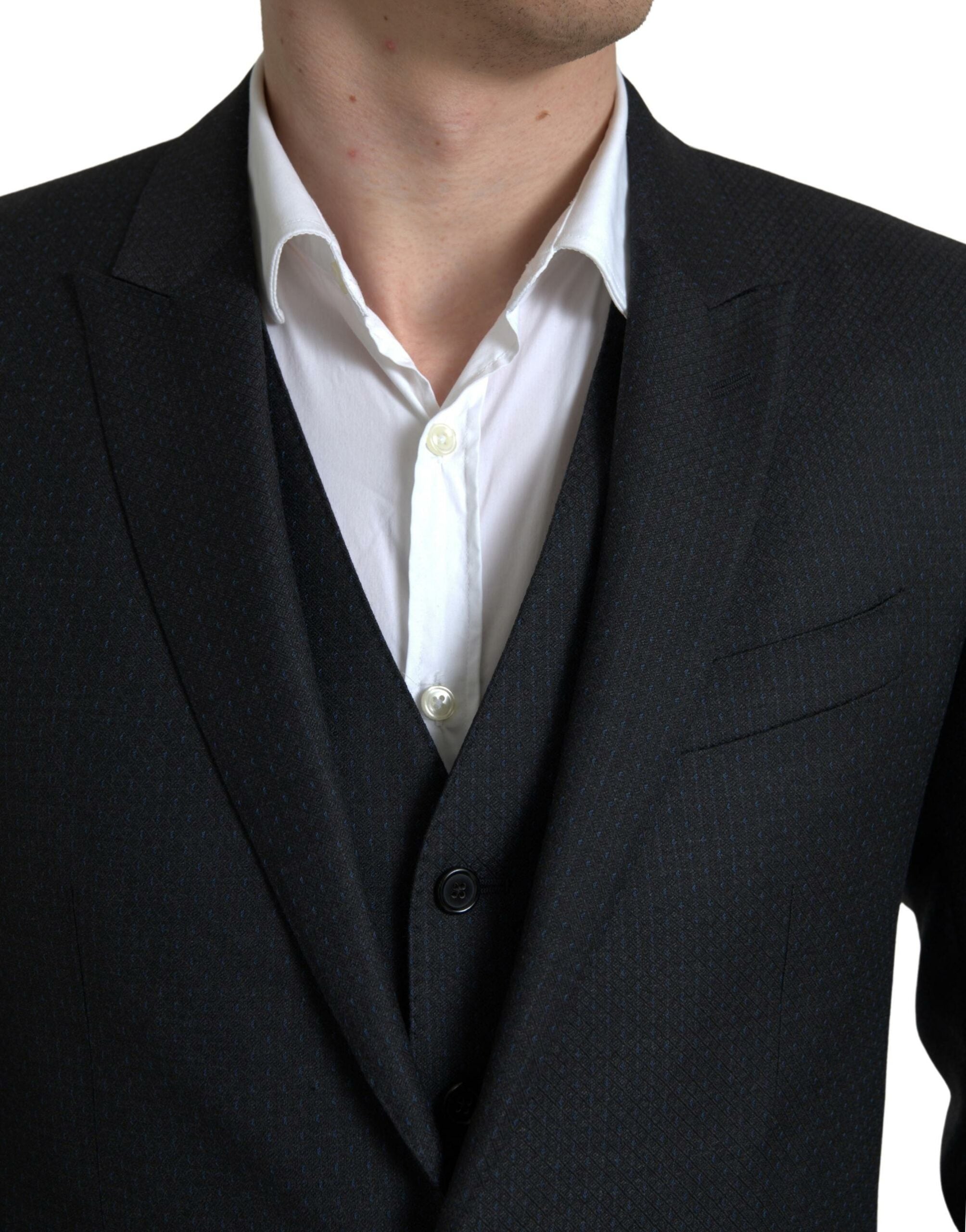 Dolce & Gabbana Black 3-piece single-breasted MARTINI suit-3
