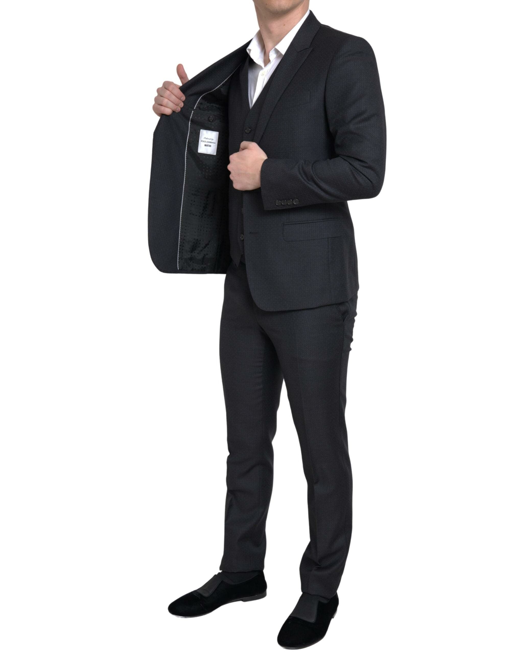Dolce & Gabbana Black 3-piece single-breasted MARTINI suit-4