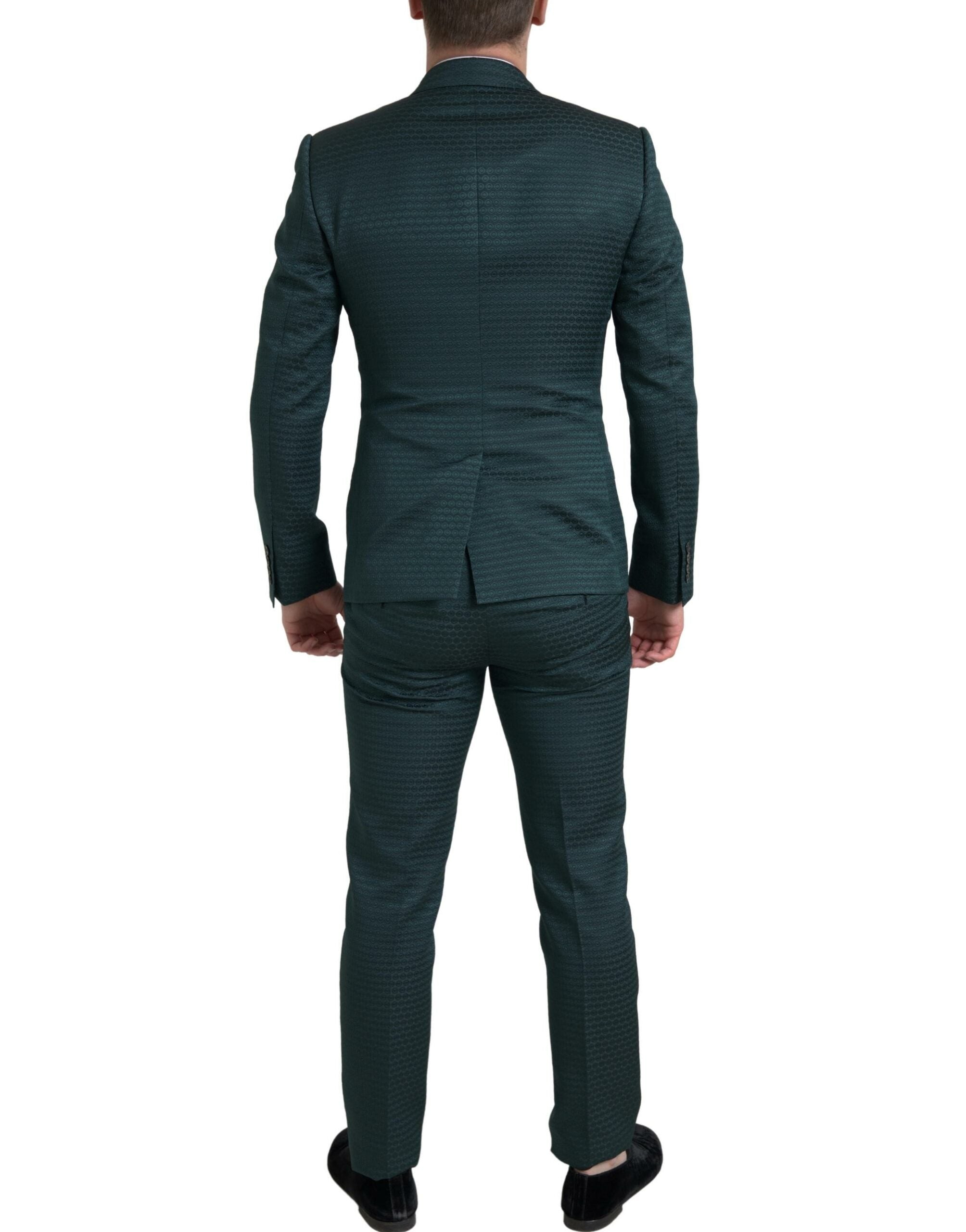 Traje MARTINI de tres piezas de botonadura sencilla verde de Dolce & Gabbana-3
