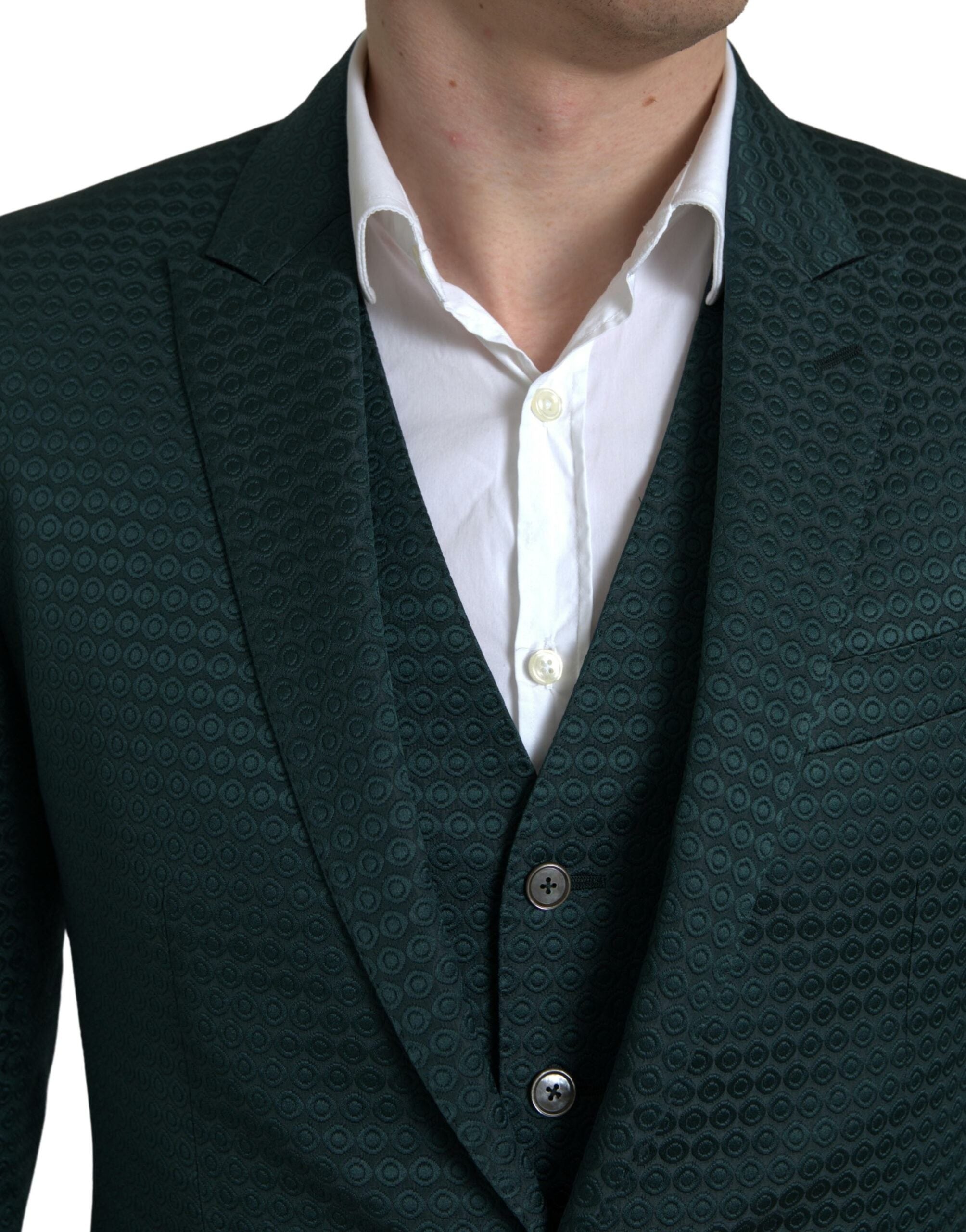 Traje MARTINI de tres piezas de botonadura sencilla verde de Dolce & Gabbana-2