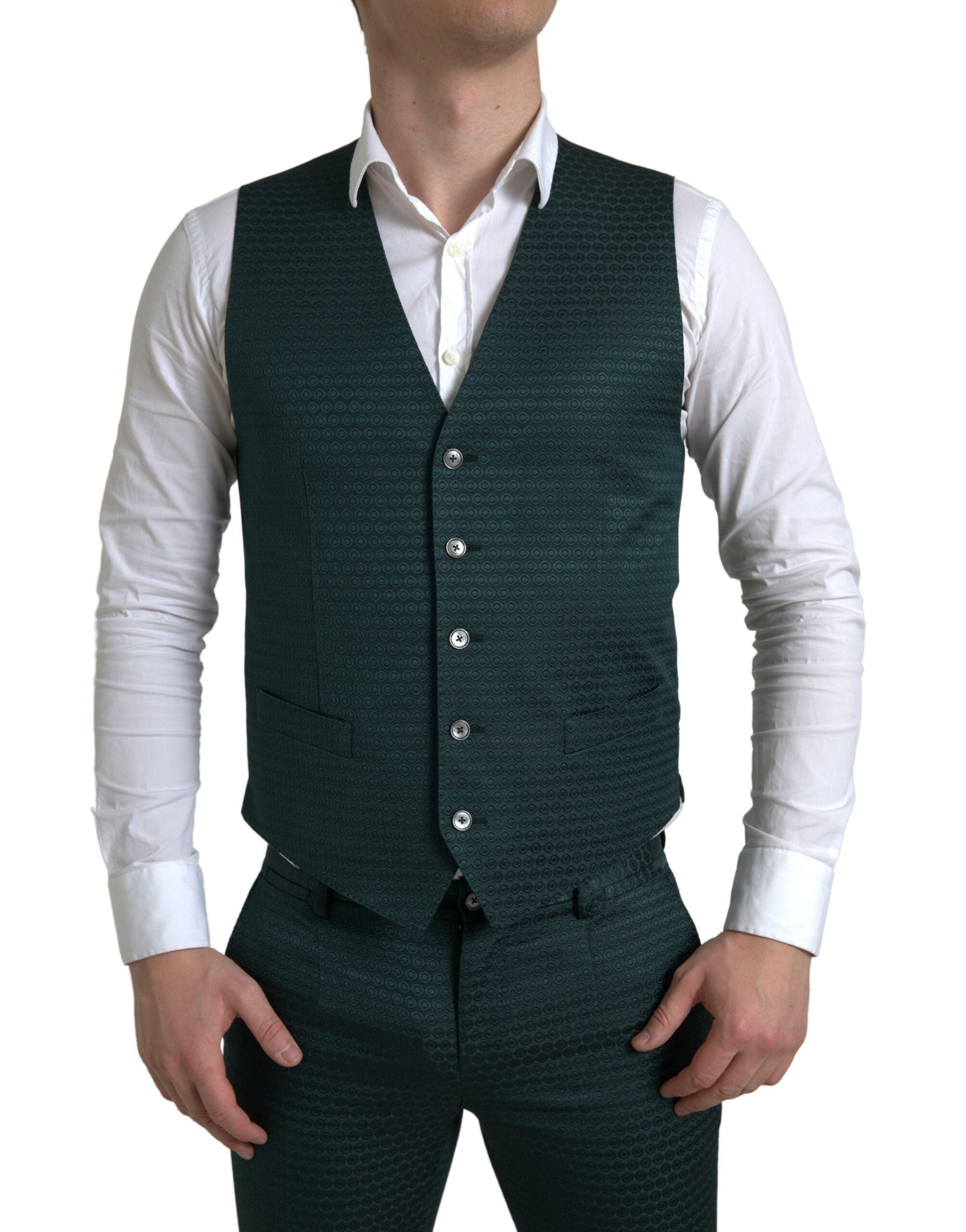 Traje MARTINI de tres piezas de botonadura sencilla verde de Dolce & Gabbana-5