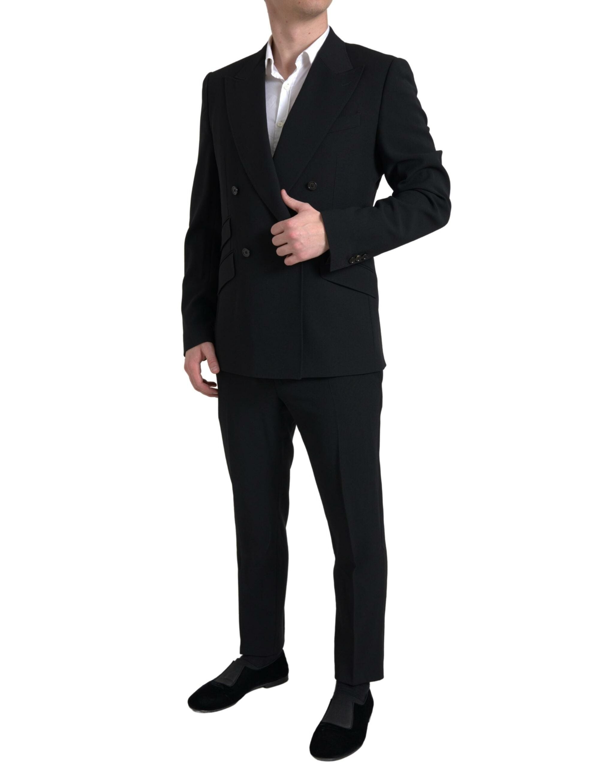 Traje cruzado de dos piezas negro SICILIA de Dolce & Gabbana-1