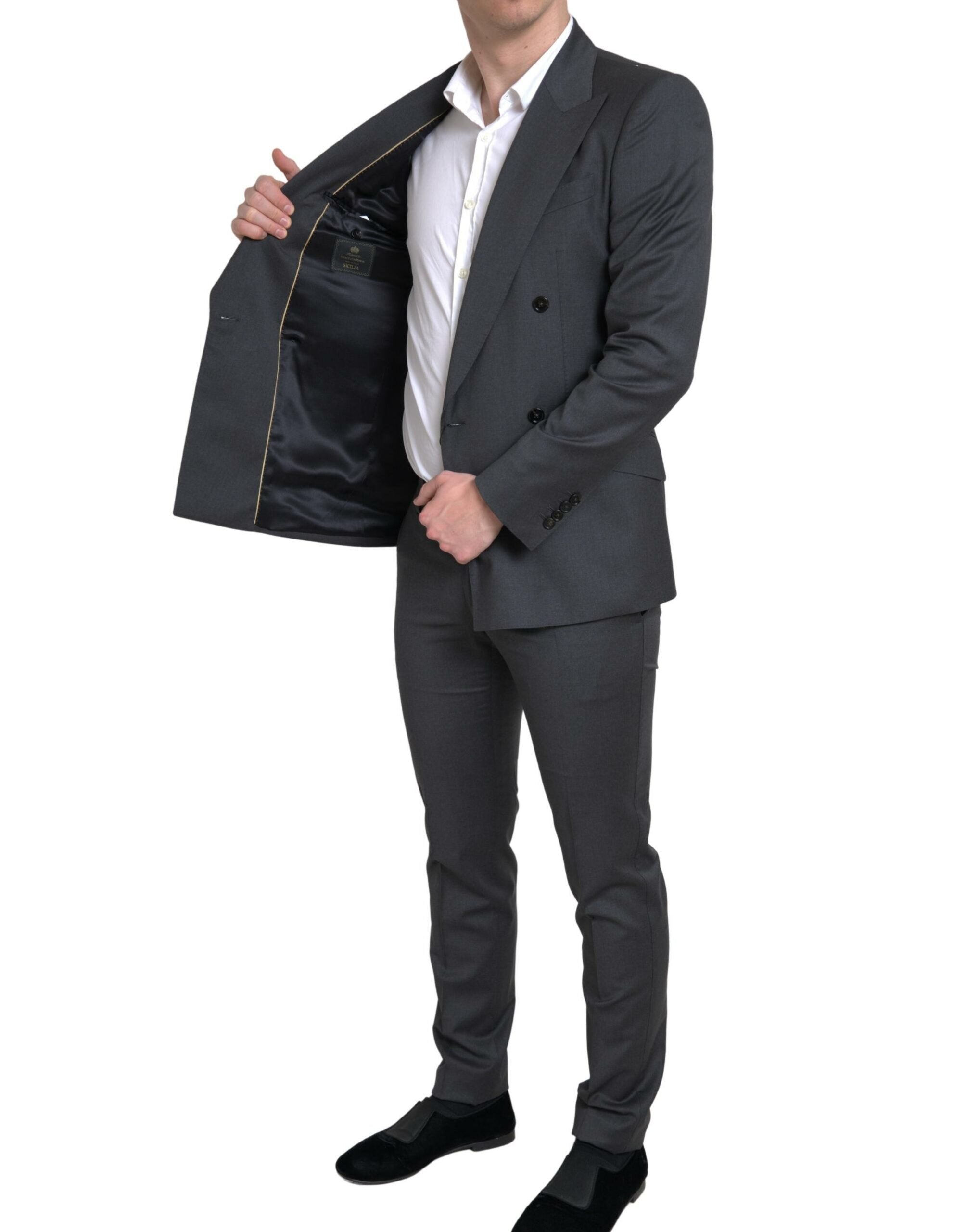 Dolce & Gabbana Grey 2-piece double-breasted SICILIA suit-5