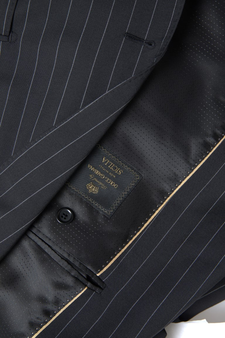Dolce & Gabbana black striped single-breasted SICILIA blazer-6