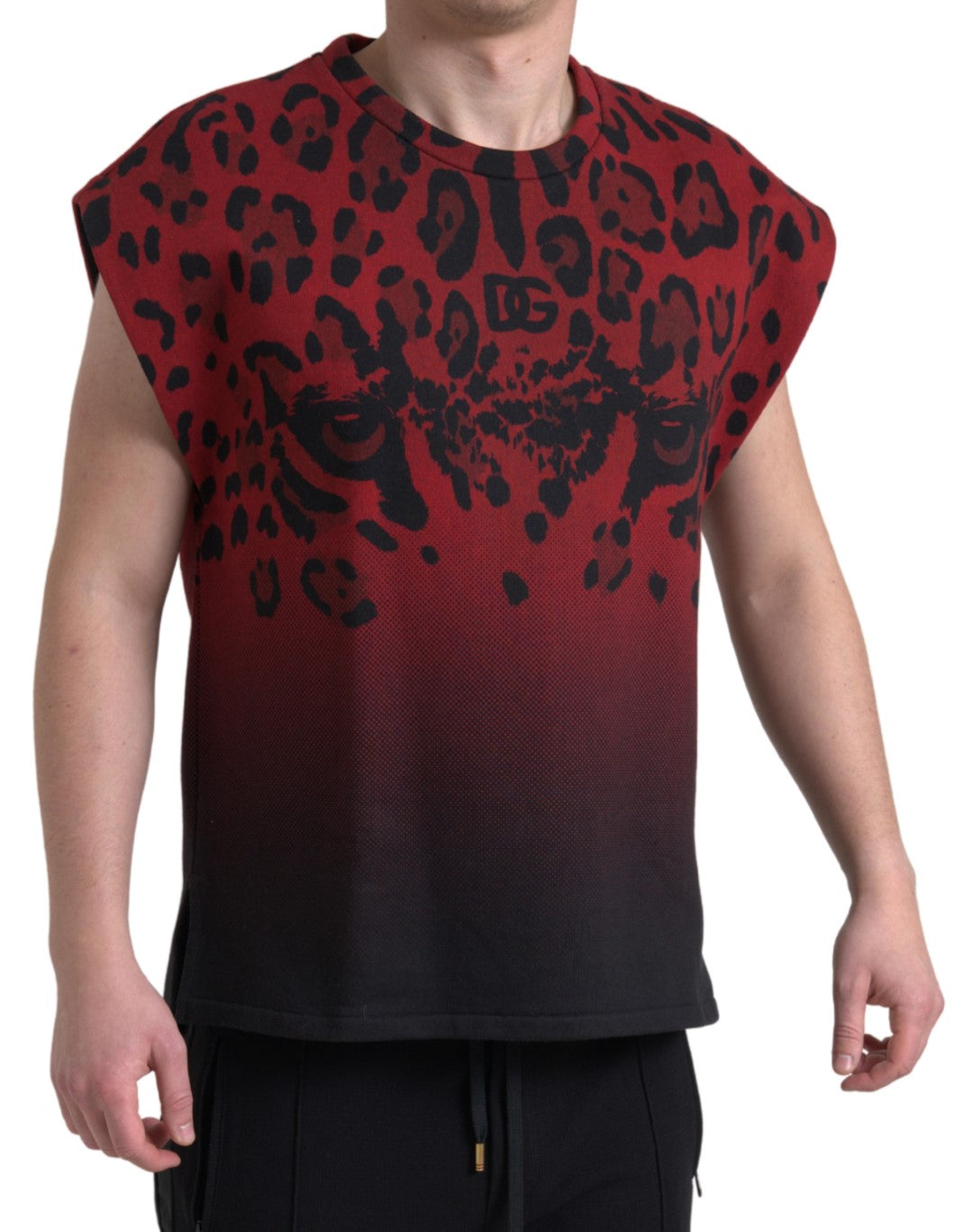 Dolce & Gabbana Red Leopard Cotton Sleeveless Tank Top-7